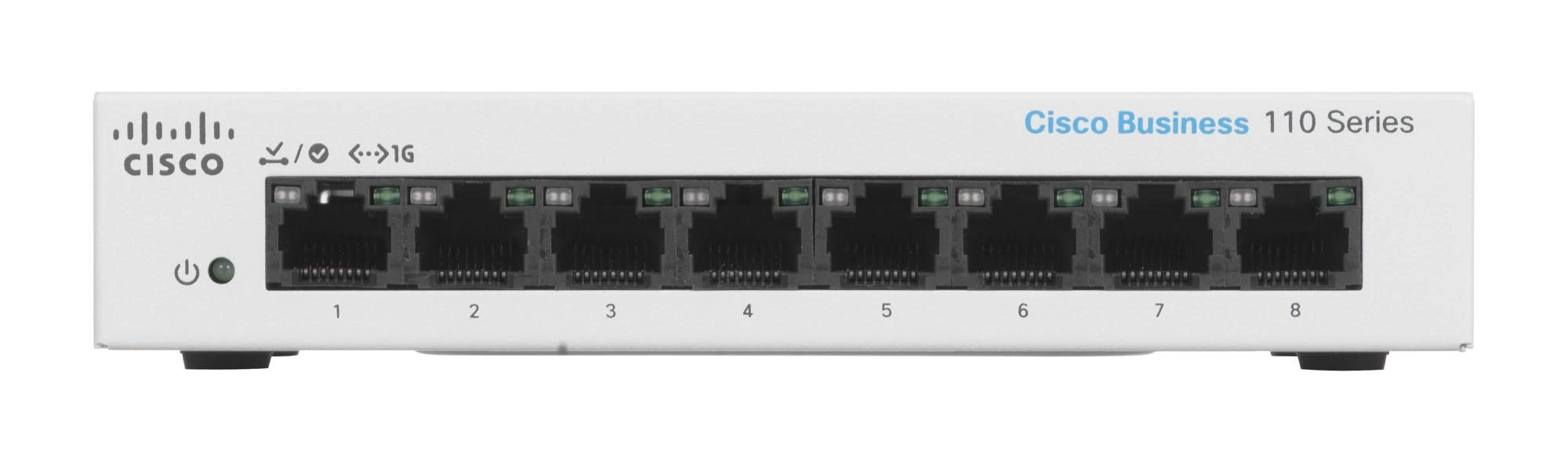 Šakotuvas „Cisco CBS110“ nevaldomas 8 prievadų GE, stalinis kompiuteris, išorinis PS