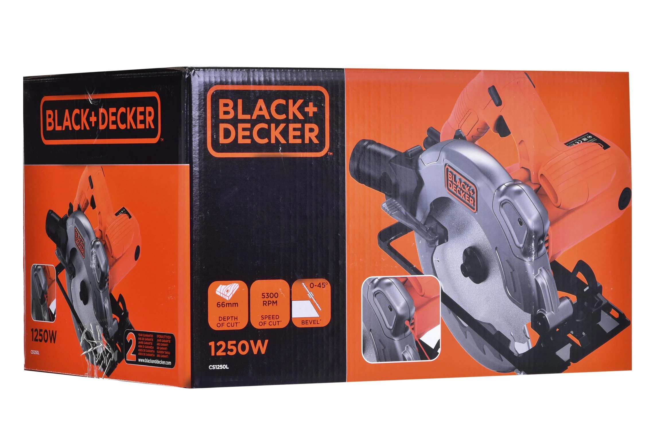 Elektrinis diskinis pjūklas CS1250L 190 mm 1250W, Black & Decker