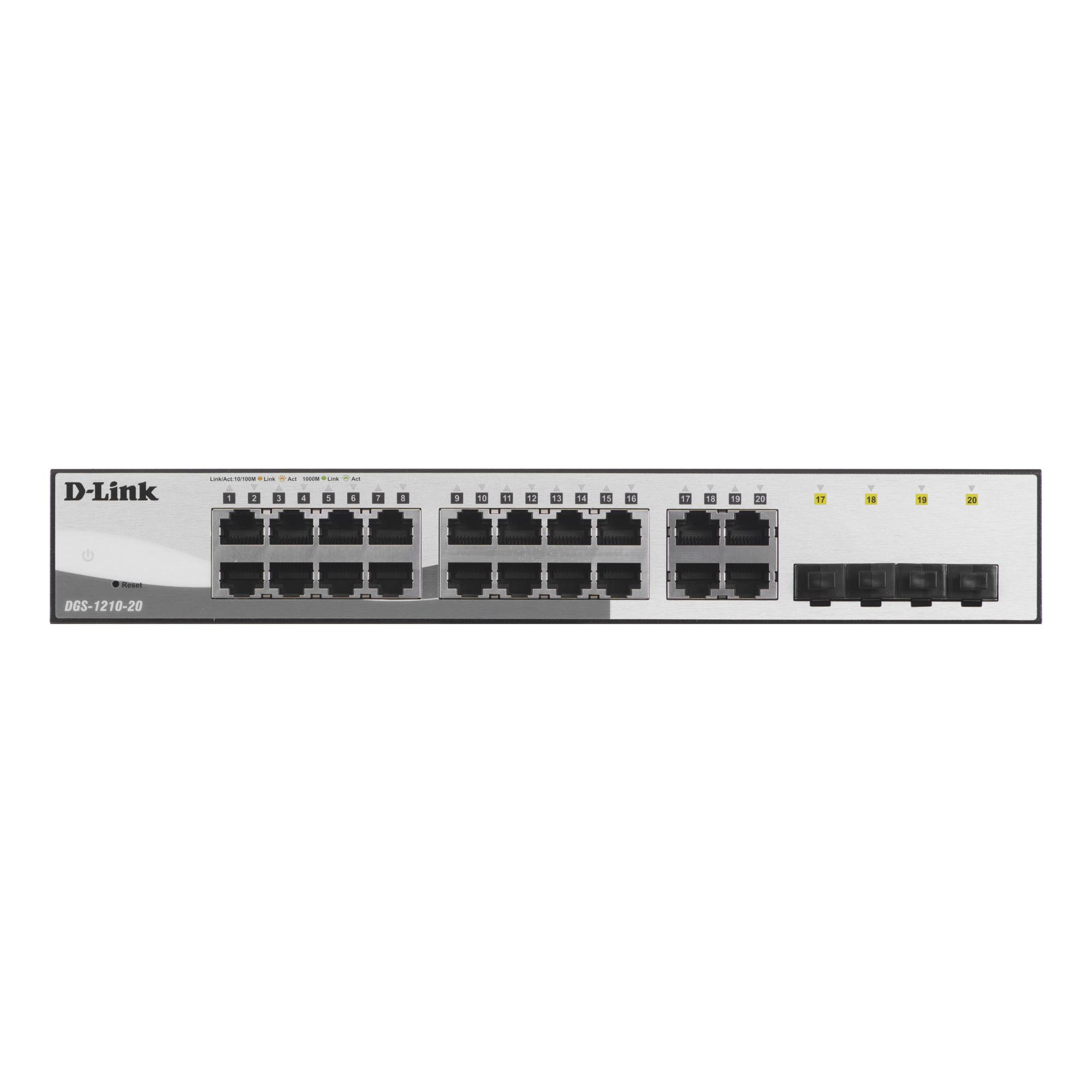 Šakotuvas Komutatorius D-Link DGS-1210-20 (16x 10/100/1000Mbps)