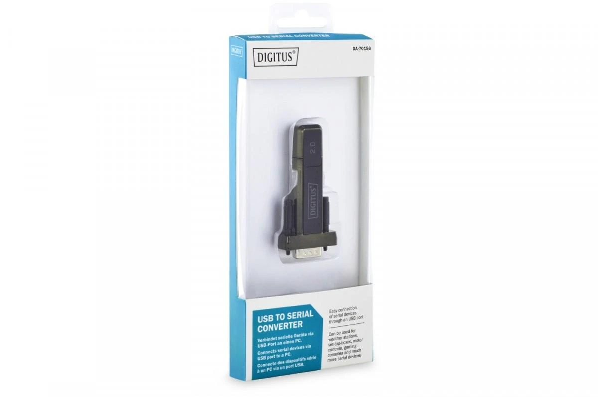 Assmann Electronic Assmann elektroninis DIGITUS 40x keitiklis USB2.0 į serijinį RS232 įsk. USB laidas 80cm juodas FTDI/FT323RL Chipset
