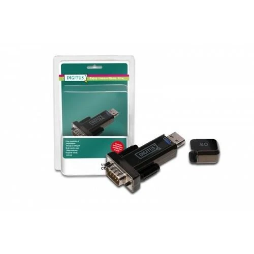 Assmann Electronic Assmann elektroninis DIGITUS 40x keitiklis USB2.0 į serijinį RS232 įsk. USB laidas 80cm juodas FTDI/FT323RL Chipset