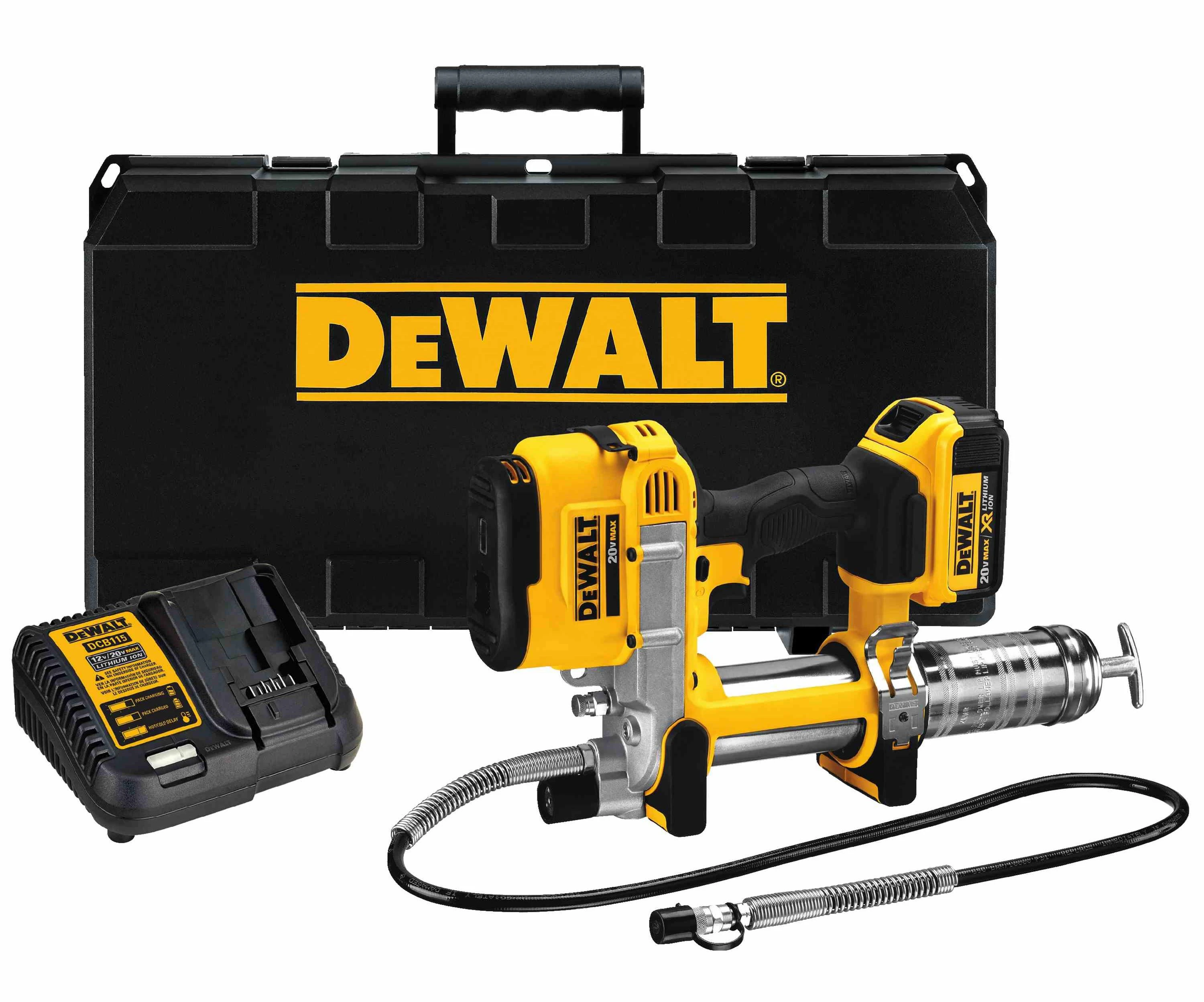 Akumuliatorinis tepalo švirkštas DeWalt DCGG571M1-QW; 18 V; 1x4,0 Ah akum.