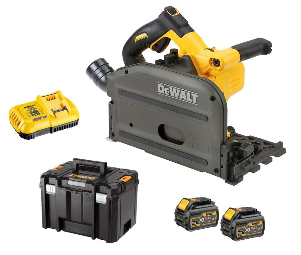 DEWALT FLEXVOLT diskinis pjūklas – GROTUVĖS KIŠTUKAS 54V 2x6.0Ah DCS520T2