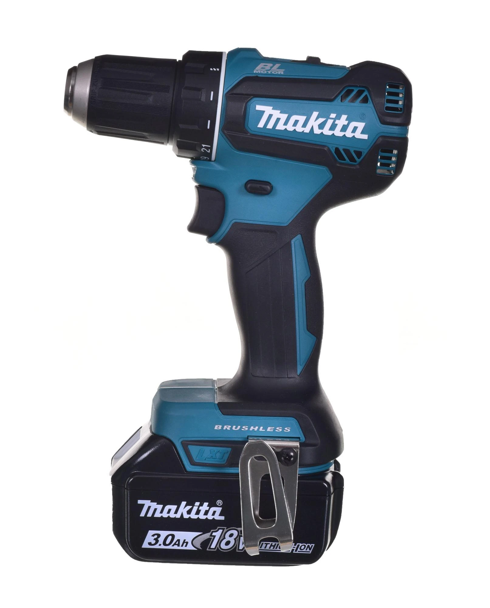 Makita DDF485RFJ Akumuliatorinis gręžtuvas, 18 V, 2x 3,0 Ah Li-ion, 50/25 Nm, 1,7kg, LED, BL-motor, MAKPACK