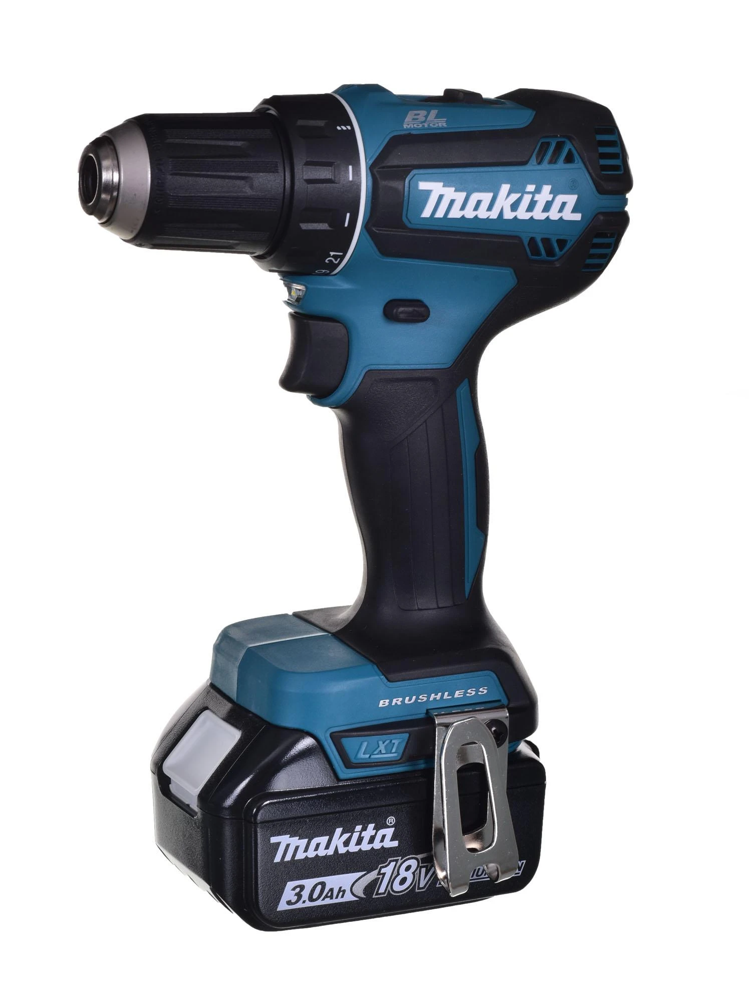Makita DDF485RFJ Akumuliatorinis gręžtuvas, 18 V, 2x 3,0 Ah Li-ion, 50/25 Nm, 1,7kg, LED, BL-motor, MAKPACK