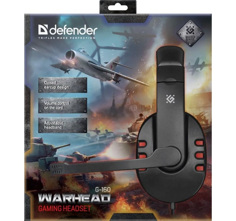 Ausinės Defender Warhead G-160 Juodai-raudona