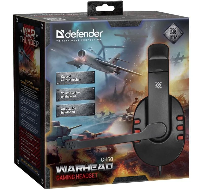 Ausinės Defender Warhead G-160 Juodai-raudona