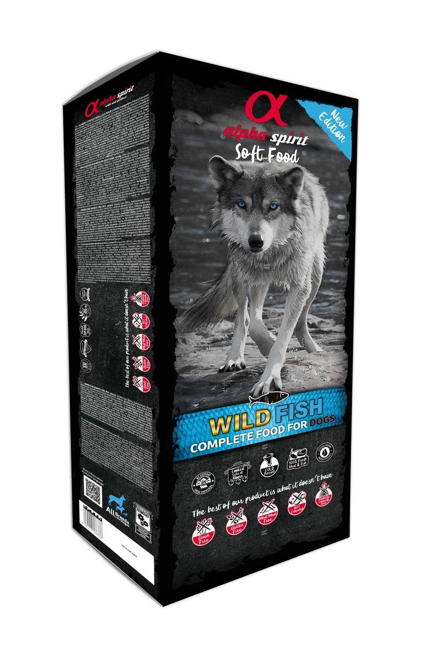 ALPHA SPIRIT WILD FISH drėgnas žuvies pašaras šunims 9kg