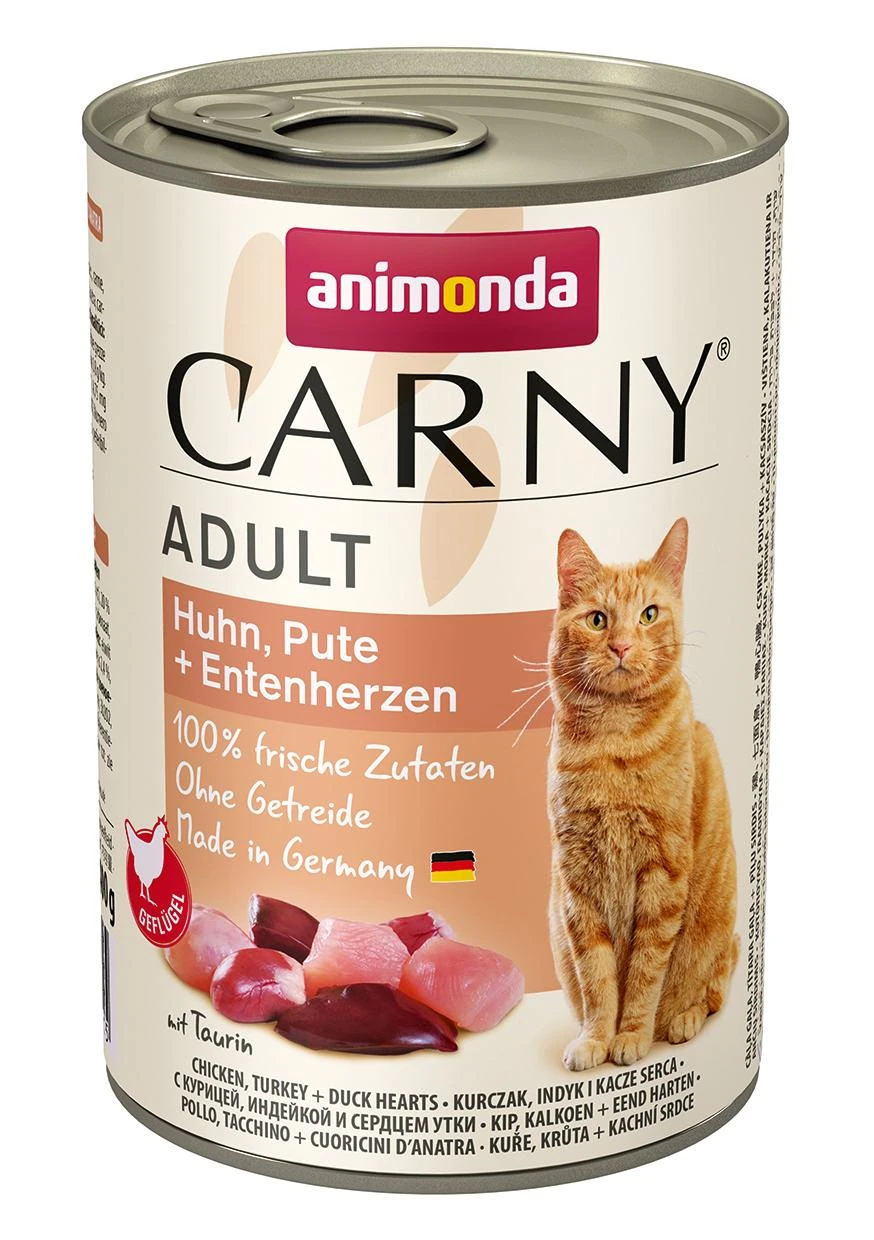 Animoda Drėgnas Kačių Maistas - Animonda Carny Suaugusiems Vištiena, Kalakutiena, Antis 400g