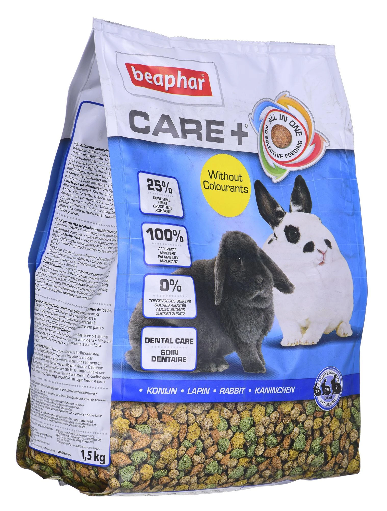 BEAPHAR Care+ Rabbit - triušių maistas - 1,5kg