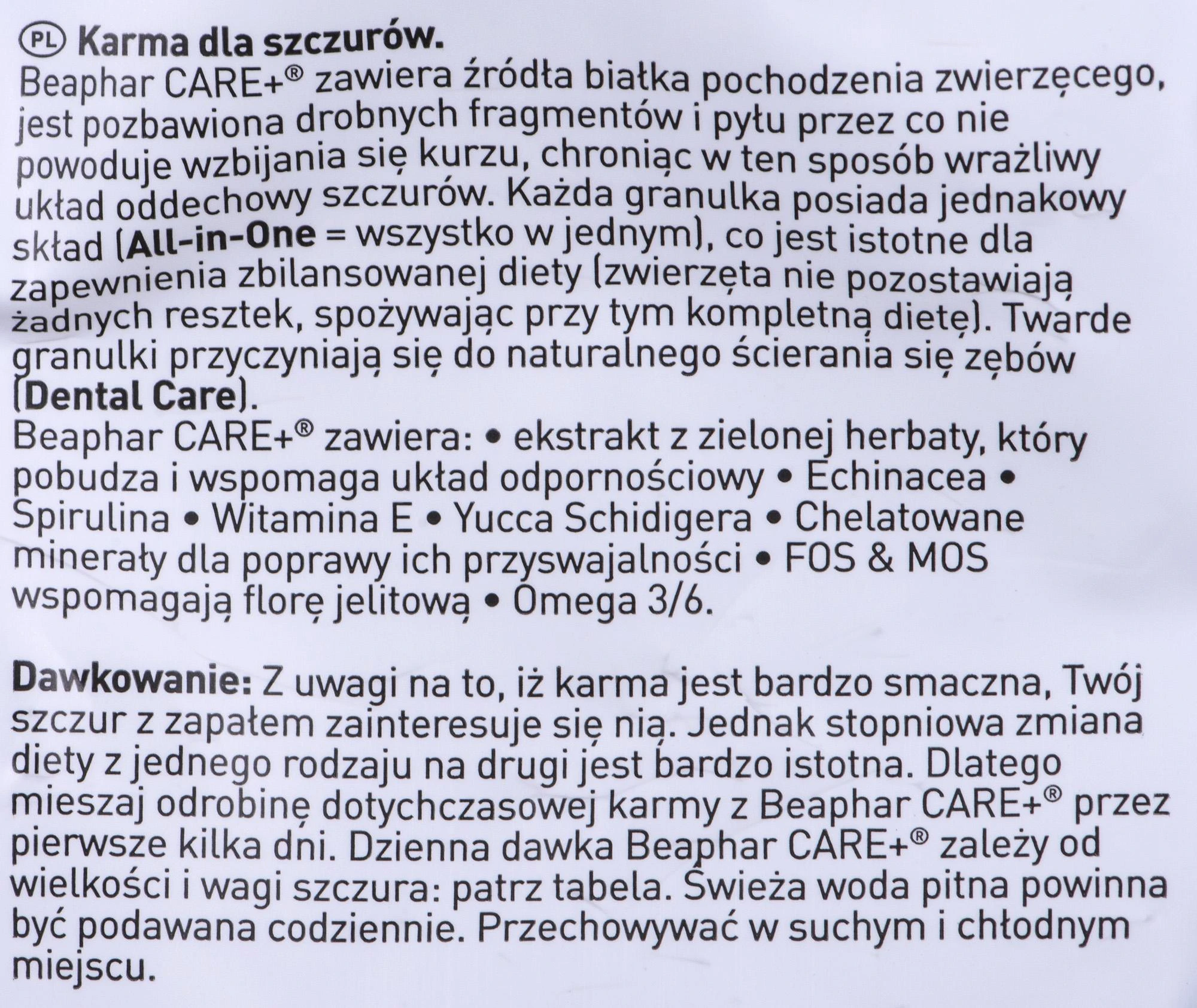 Beaphar CARE + 700g ŽIURKIŲ MAISTAS