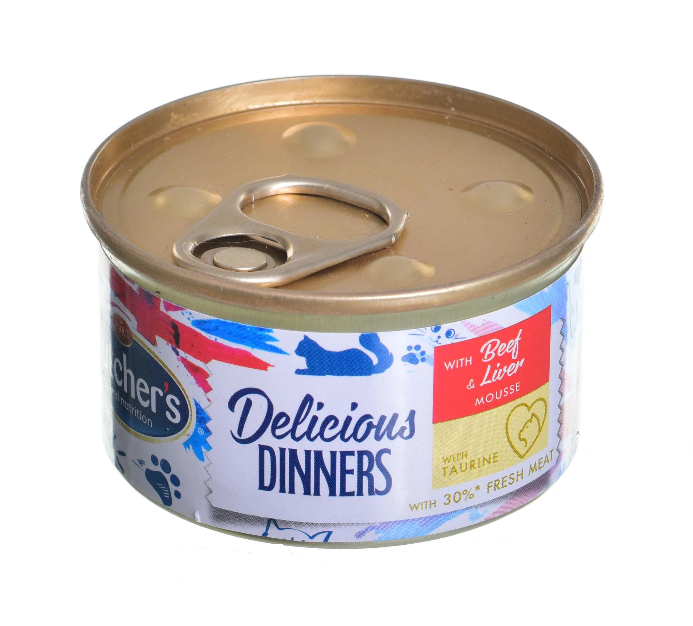 Drėgnas Kačių Maistas - BUTCHER'S Classic Delicious Dinners Jautiena Su Kepenimis, 85g