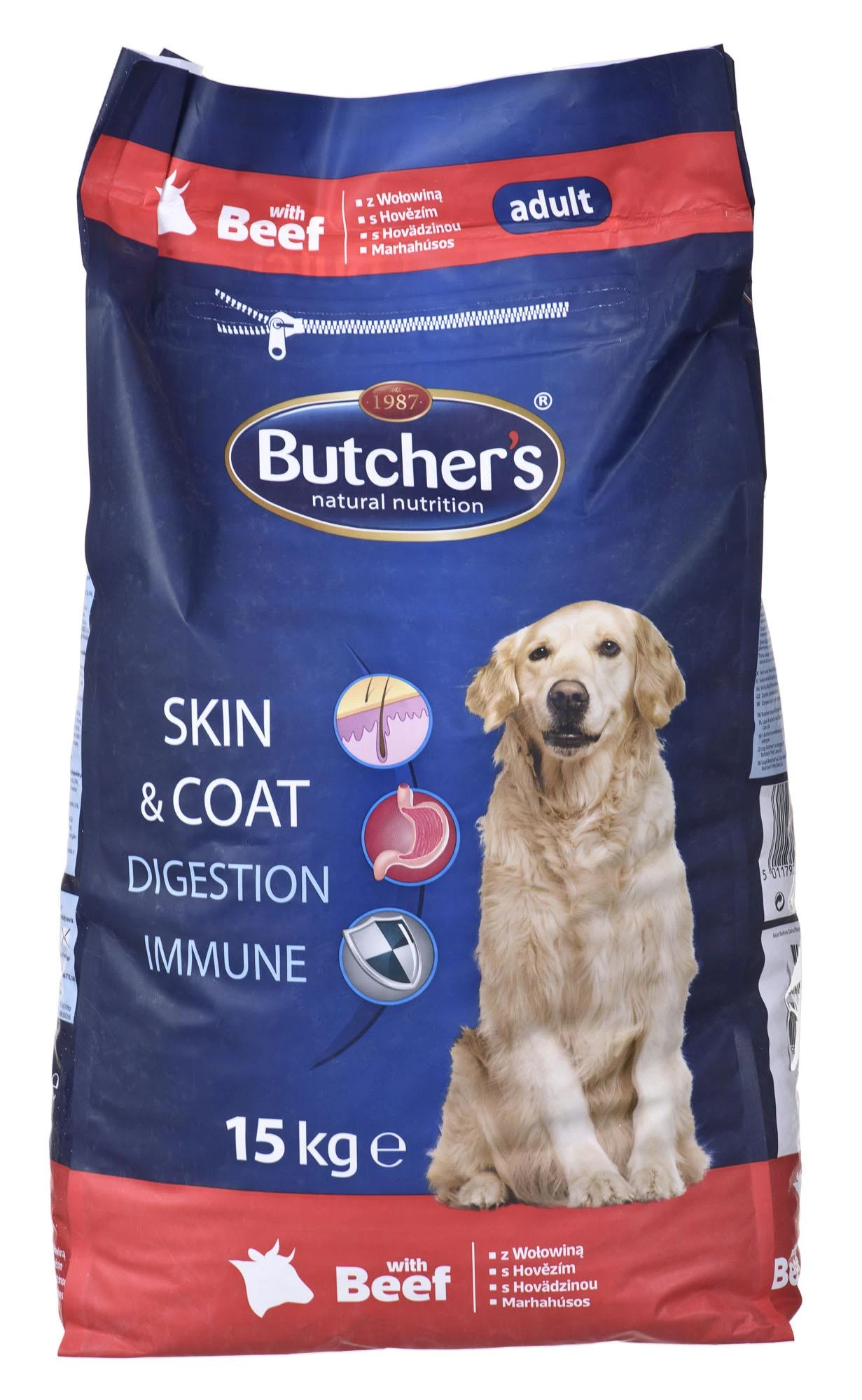Sausas Šunų Maistas - BUTCHER'S Natural & Healthy su jautiena 15 kg