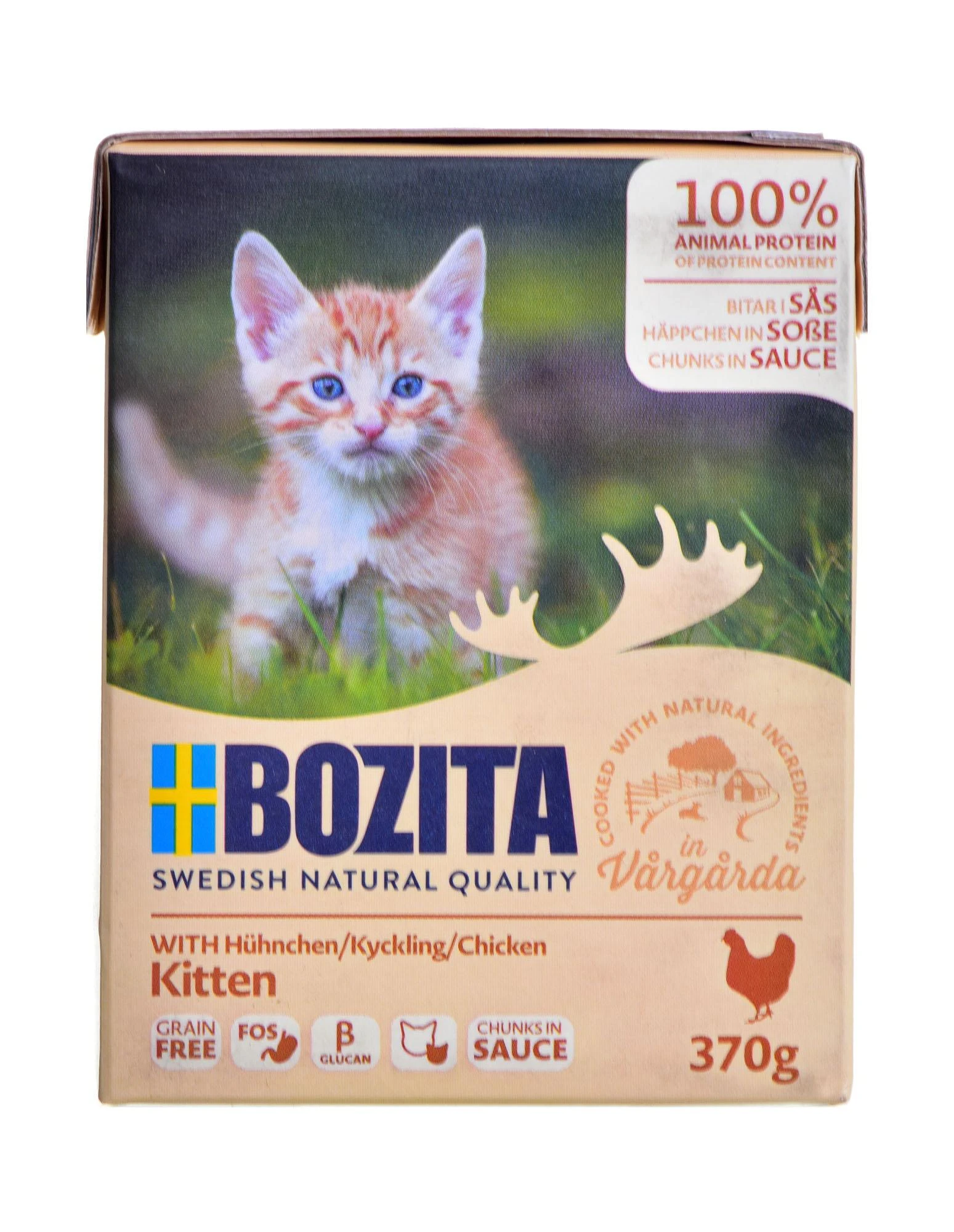 BOZITA Fresh Menu Kitten Gabaliai padaže - šlapias kačių maistas - 370g