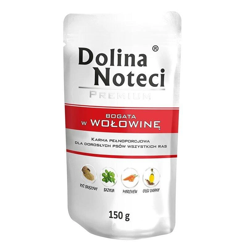 Šunų Maistas - Dolina Noteci Premium, Turtingas Jautiena, 150g