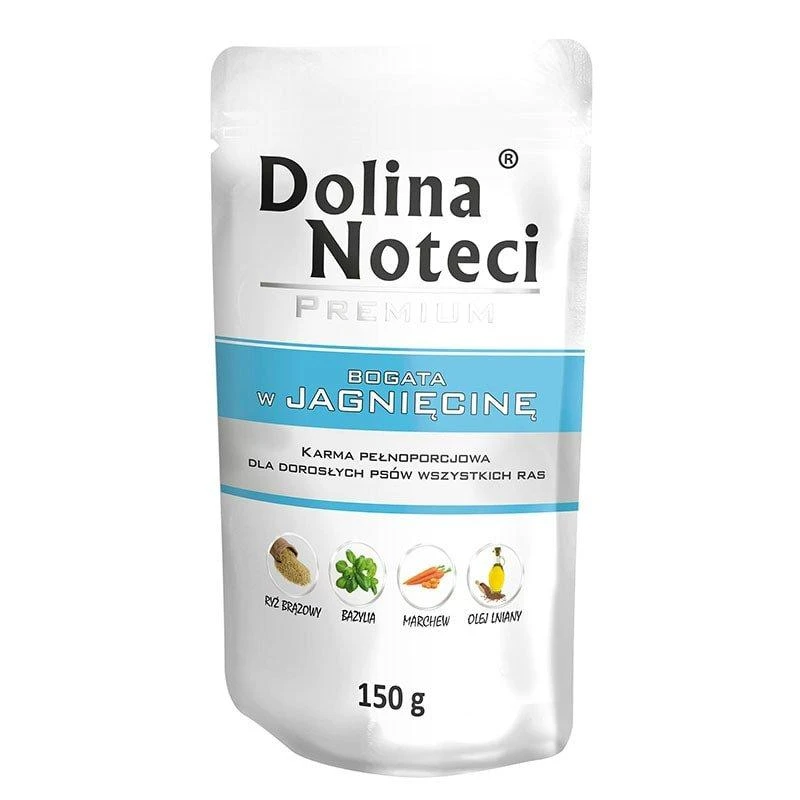Drėgnas Šunų Maistas - Dolina Noteci Premium, Turtingas Aviena, 150 G