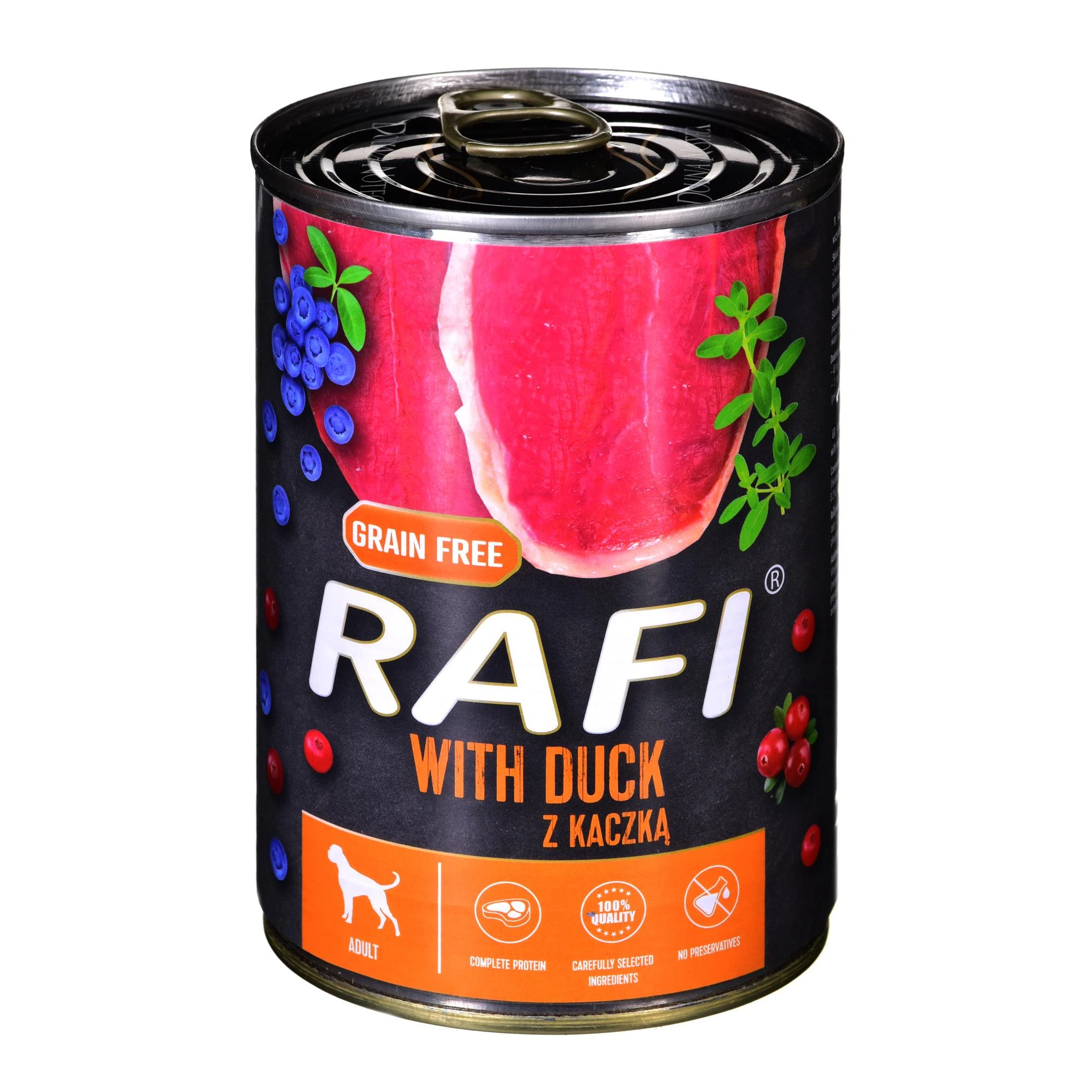 Drėgnas Šunų Maistas - Dolina Noteci RAFI Antis, Mėlynė, Spanguolė 400g