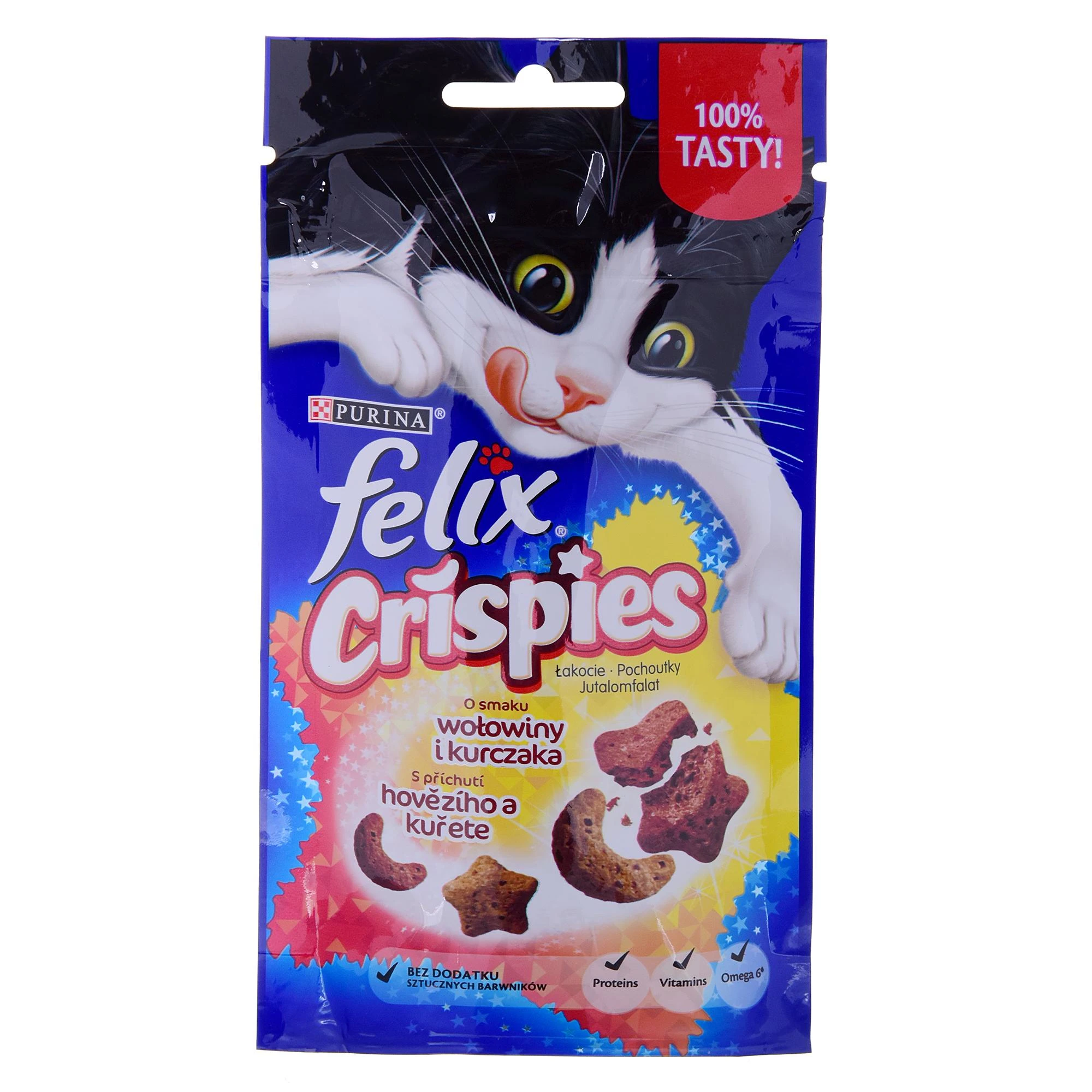 Purina Nestle Sausas Kačių Maistas - Felix Crispies Jautiena, Vištiena