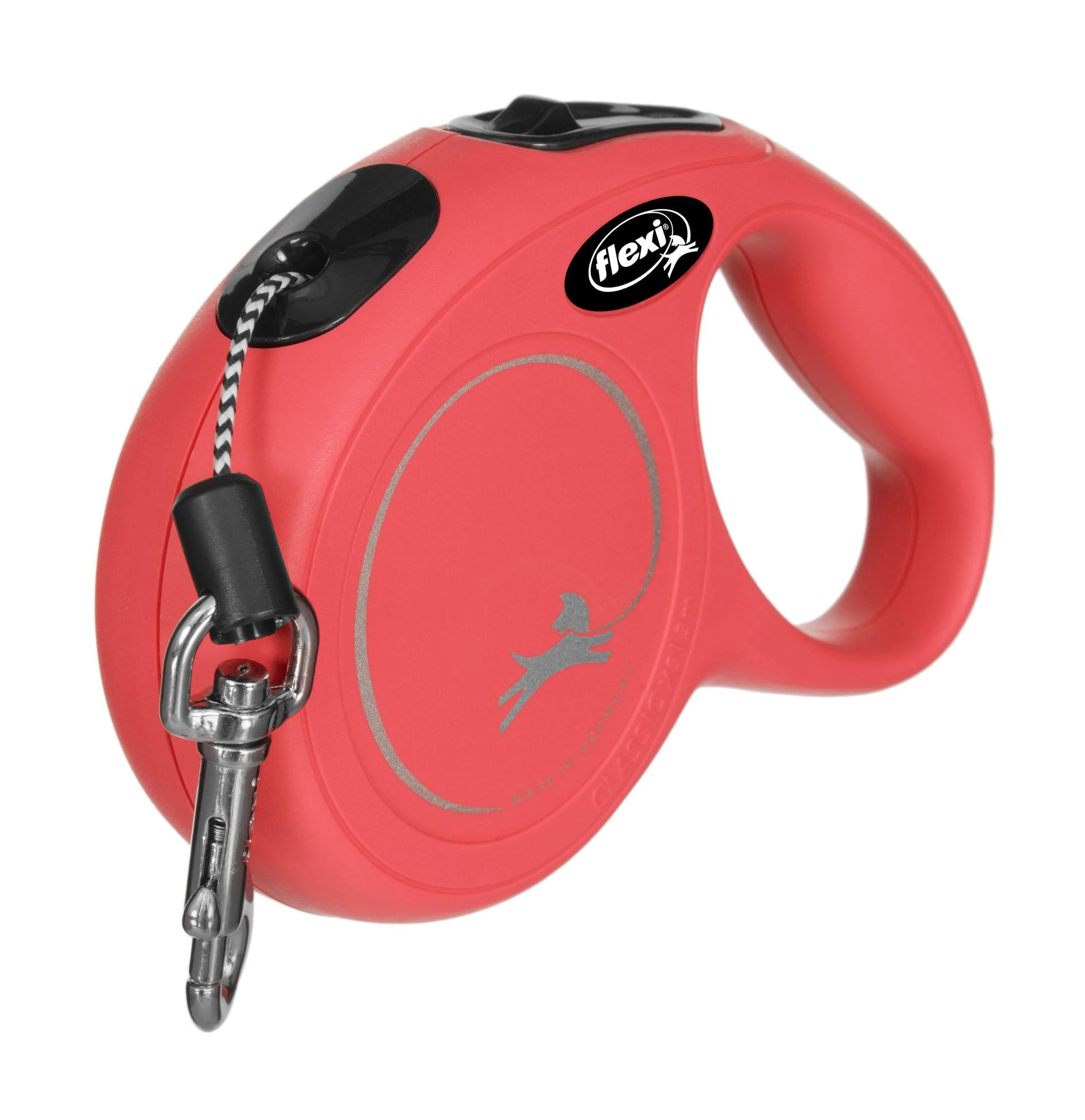 Flexi New Classic XS pavadėlis šunims iki 8kg virvinis 3m raudonos spalvos