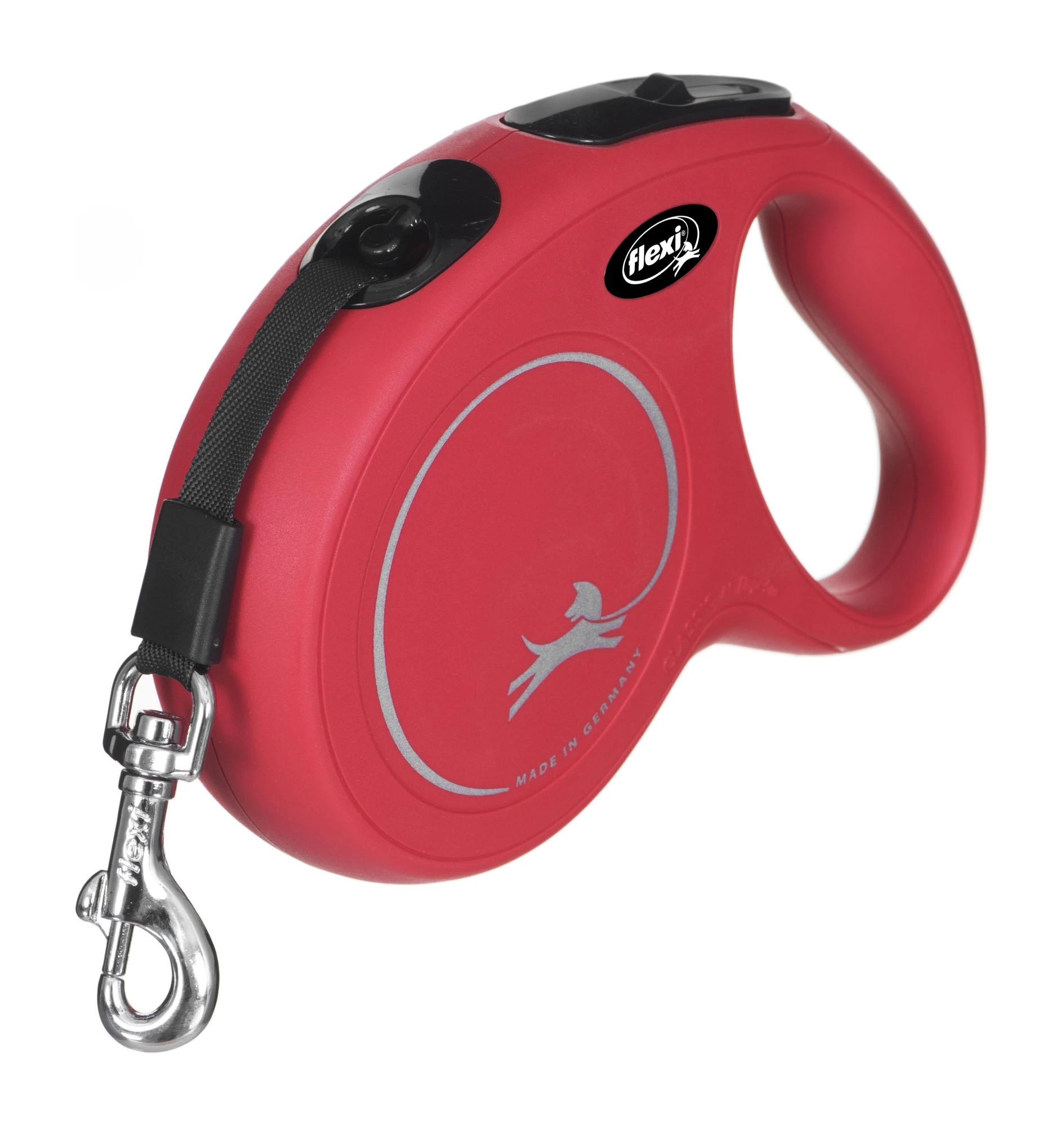 Flexi New Classic M pavadėlis šunims iki 25kg juostinis 5m raudonos spalvos