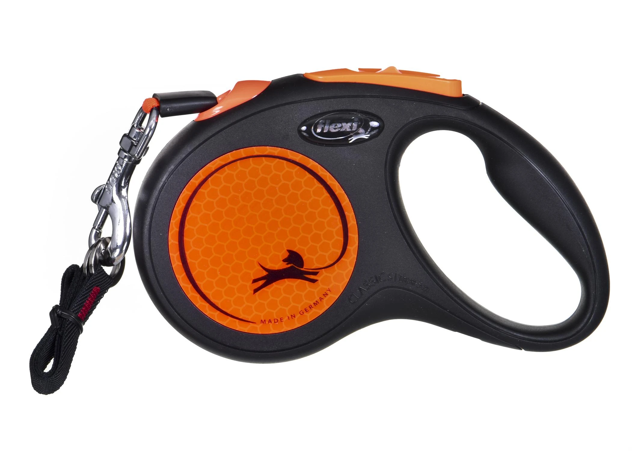 Flexi New Neon M pavadėlis šunims iki 25kg juostinis 5m oranžinės spalvos