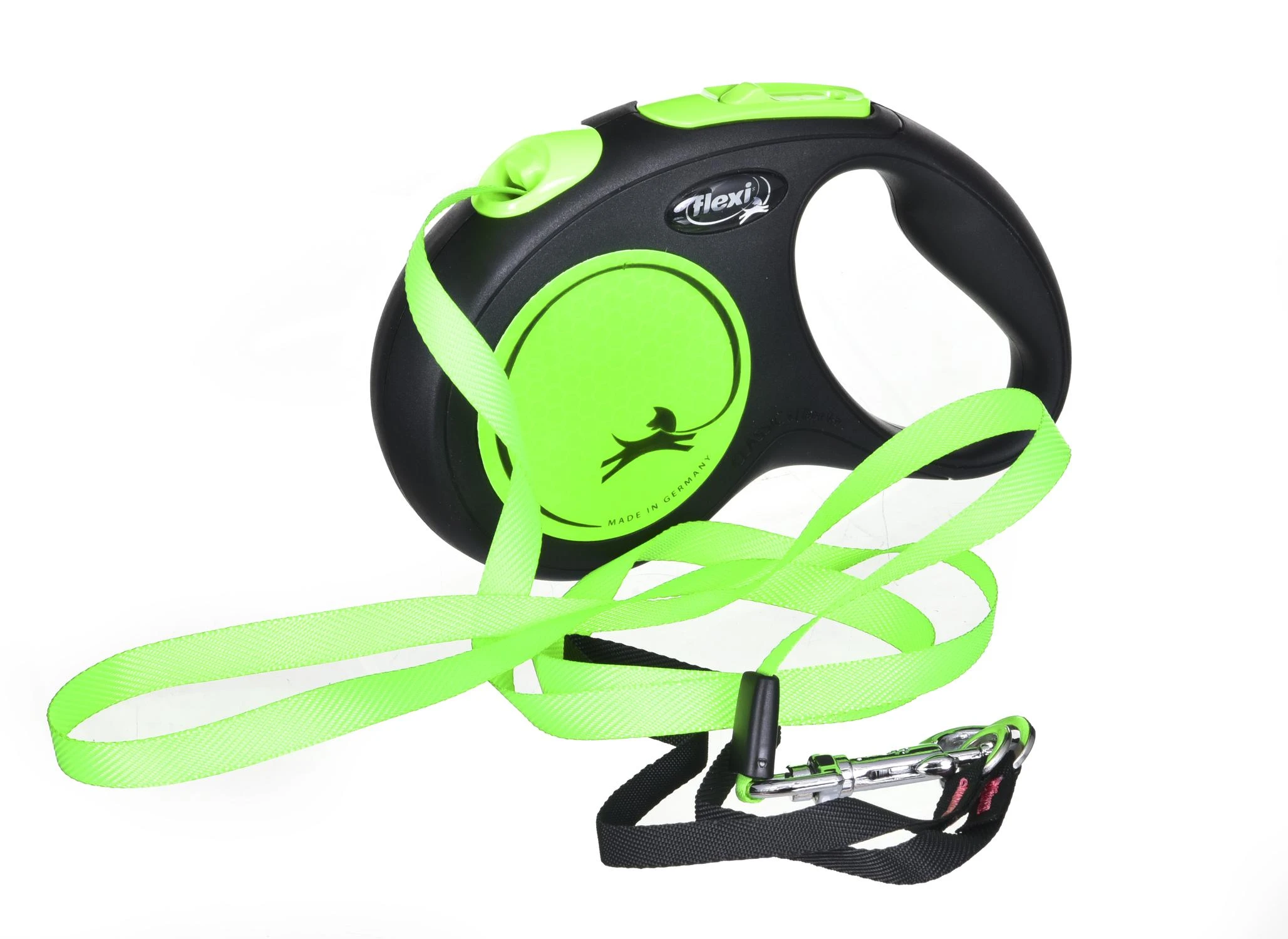 Flexi New Neon S pavadėlis šunims iki 15kg juostinis 5m žalios spalvos