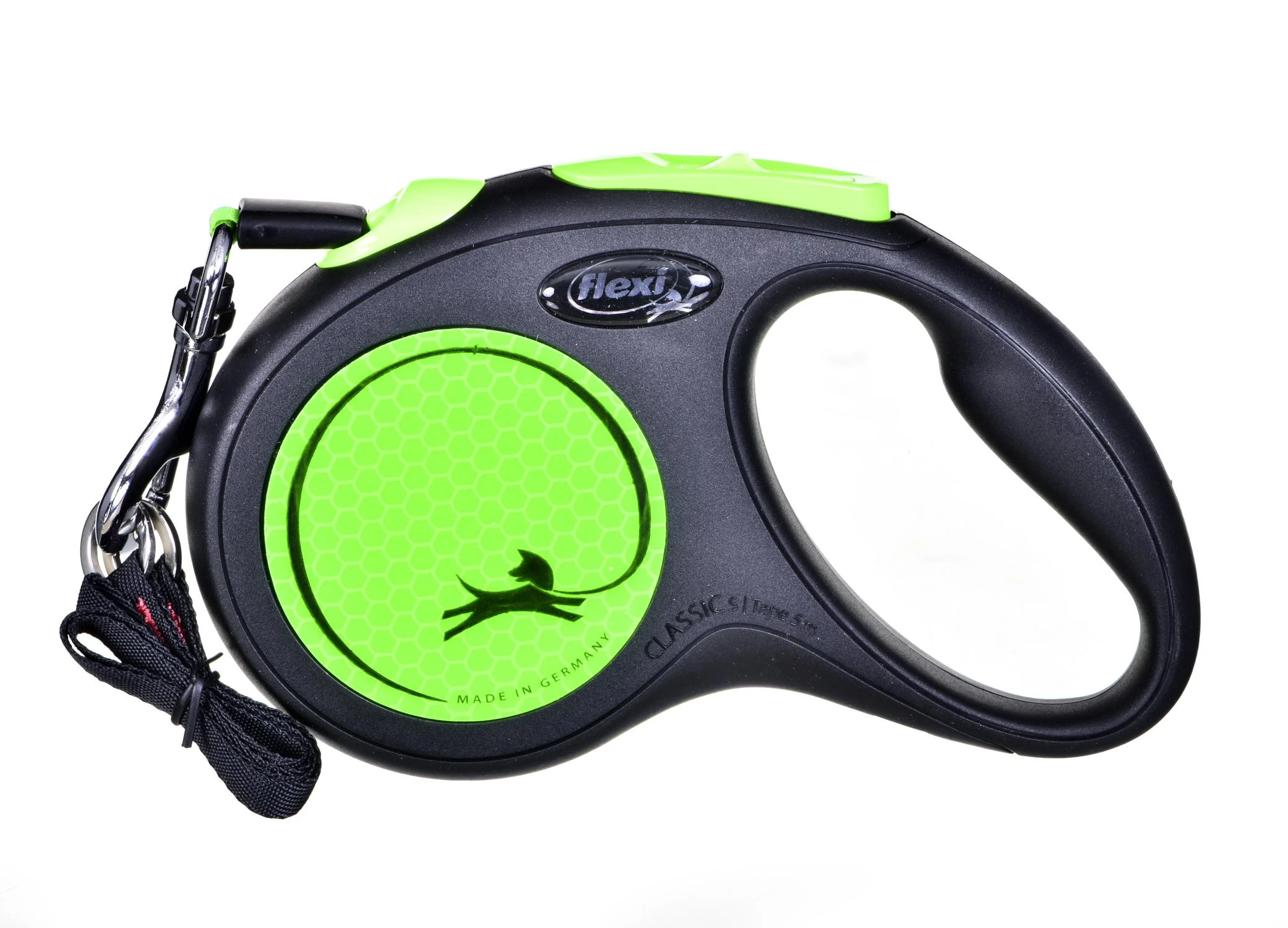 Flexi New Neon S pavadėlis šunims iki 15kg juostinis 5m žalios spalvos