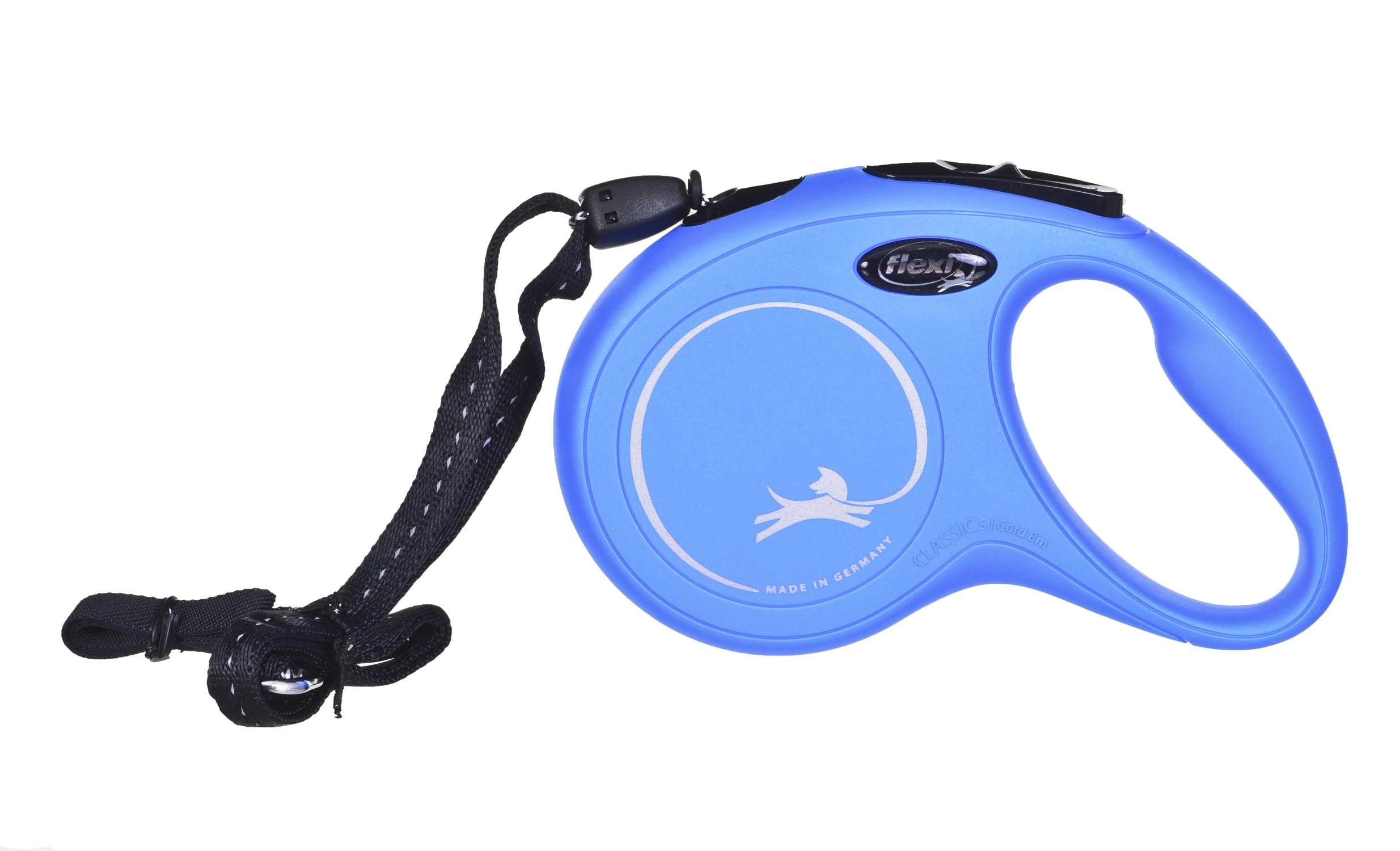 Flexi New Classic M pavadėlis šunims iki 25kg juostinis 5m mėlynos spalvos