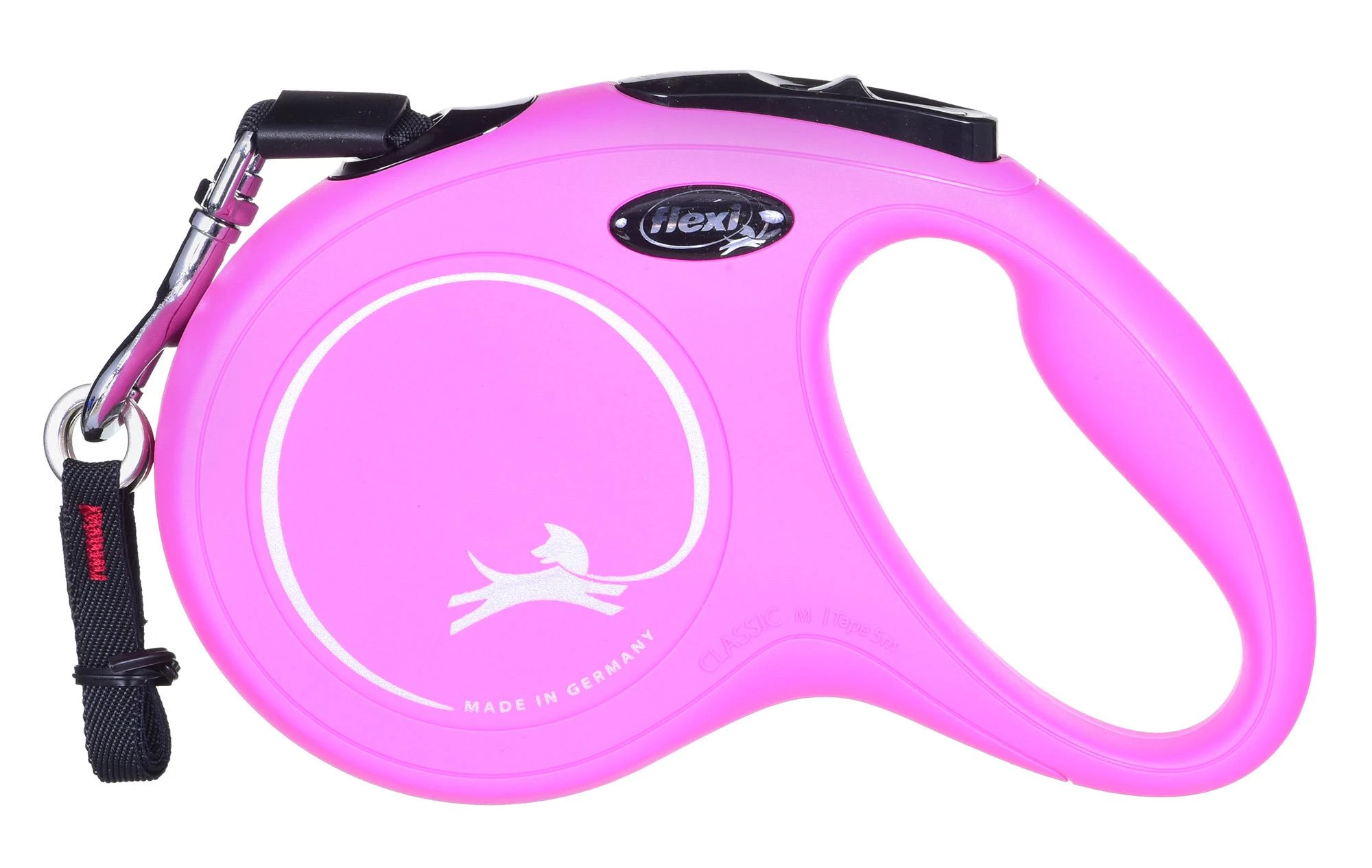 Flexi New Classic M pavadėlis šunims iki 25kg juostinis 5m rožinės spalvos