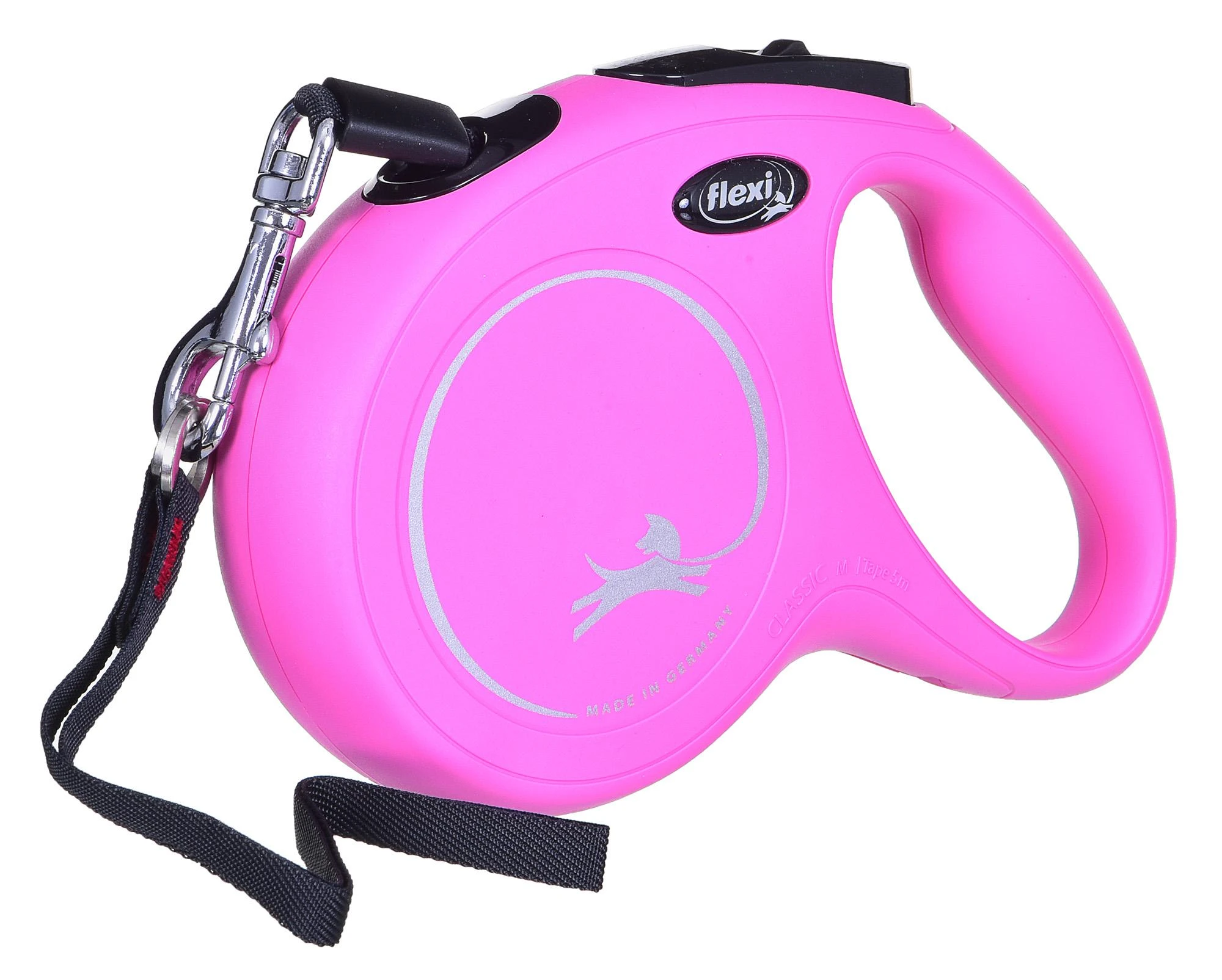 Flexi New Classic M pavadėlis šunims iki 25kg juostinis 5m rožinės spalvos