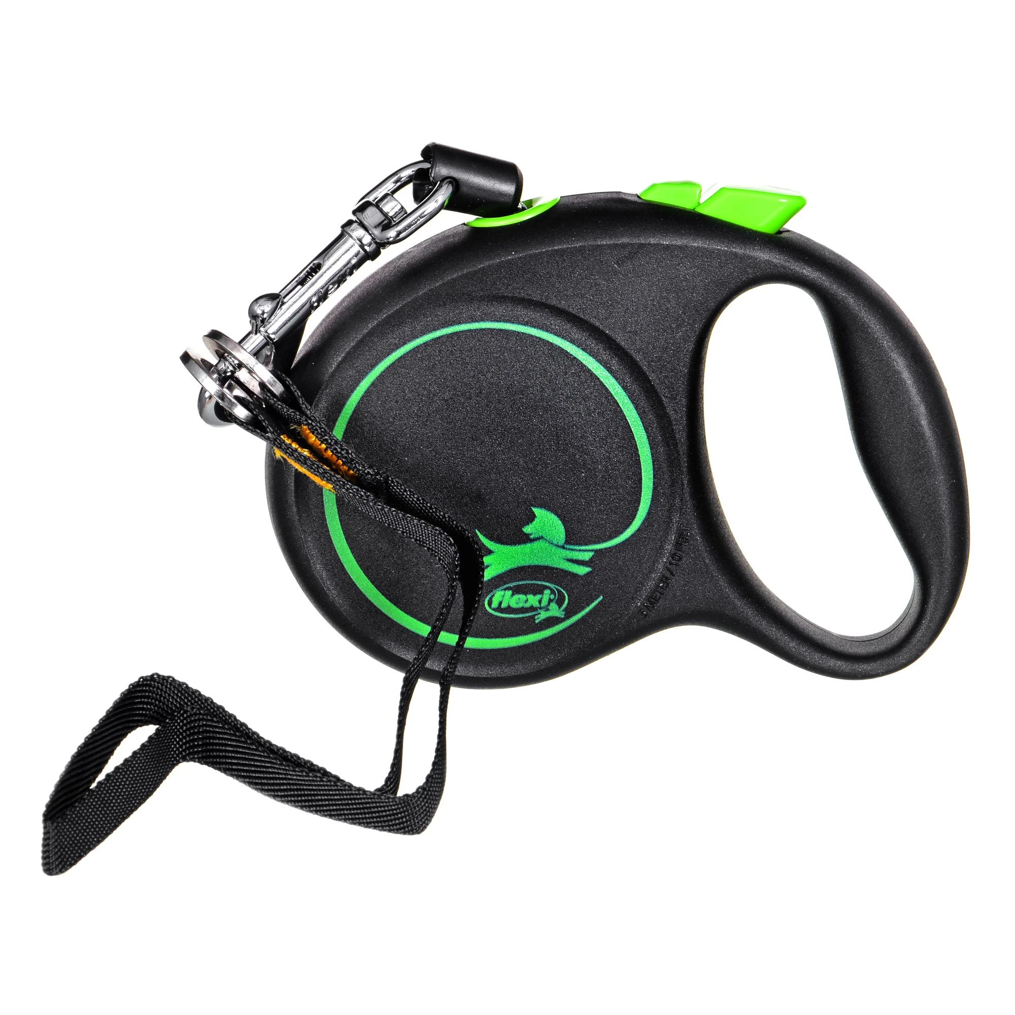 Flexi Black Design XS pavadėlis šunims iki 8kg virvinis 3m žalios spalvos