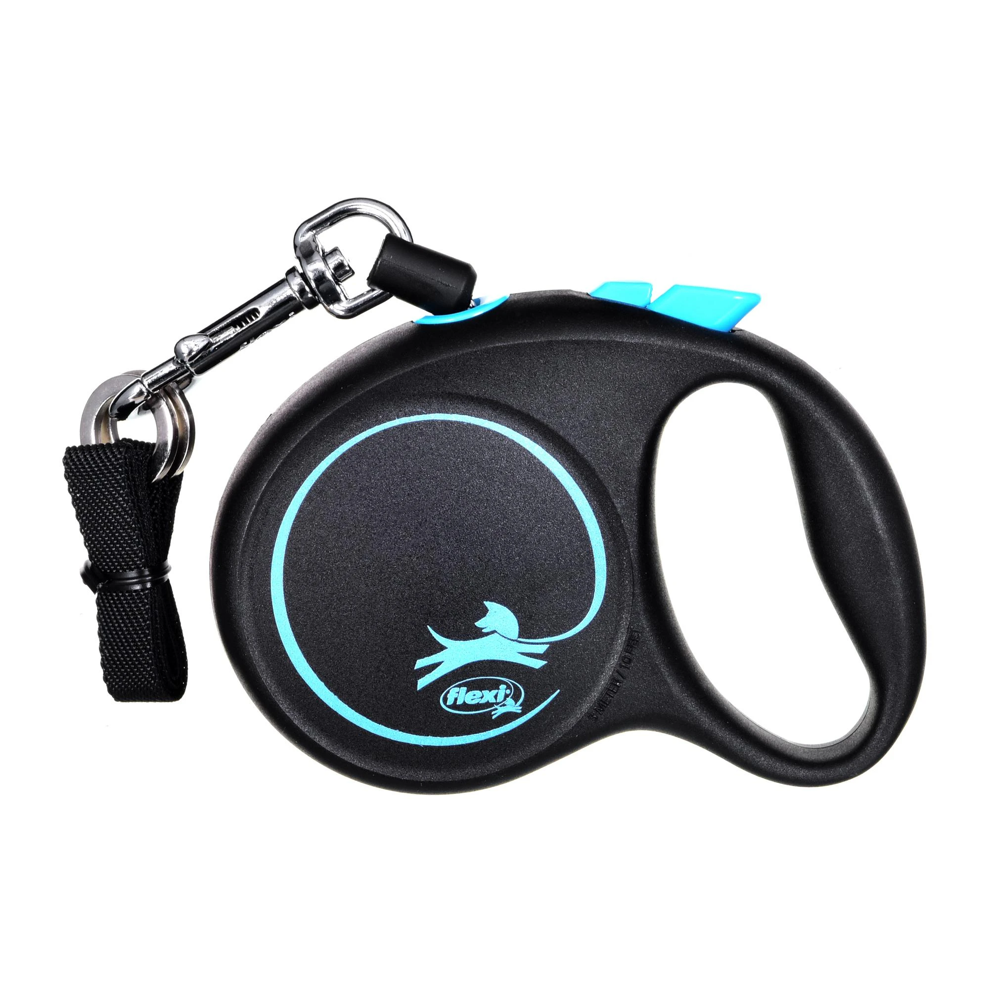 Trixie Flexi Juodas Design XS pavadėlis šunims iki 8kg virvinis 3m mėlynos spalvos
