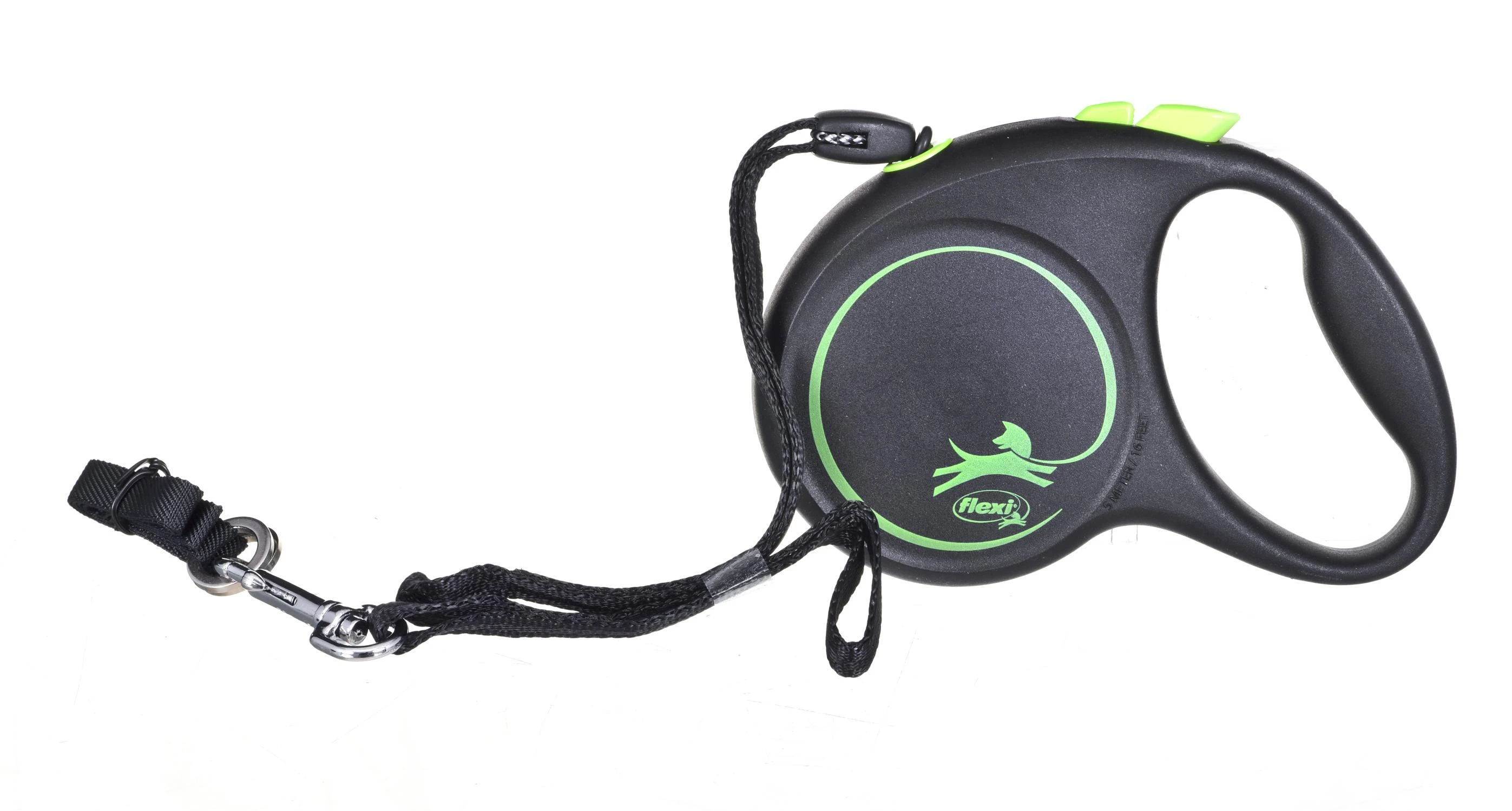 Flexi Black Design S pavadėlis šunims iki 12kg virvinis 5m žalios spalvos
