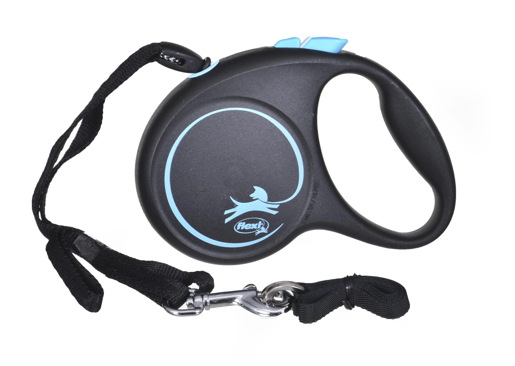 Flexi Black Design S pavadėlis šunims iki 12kg virvinis 5m mėlynos spalvos