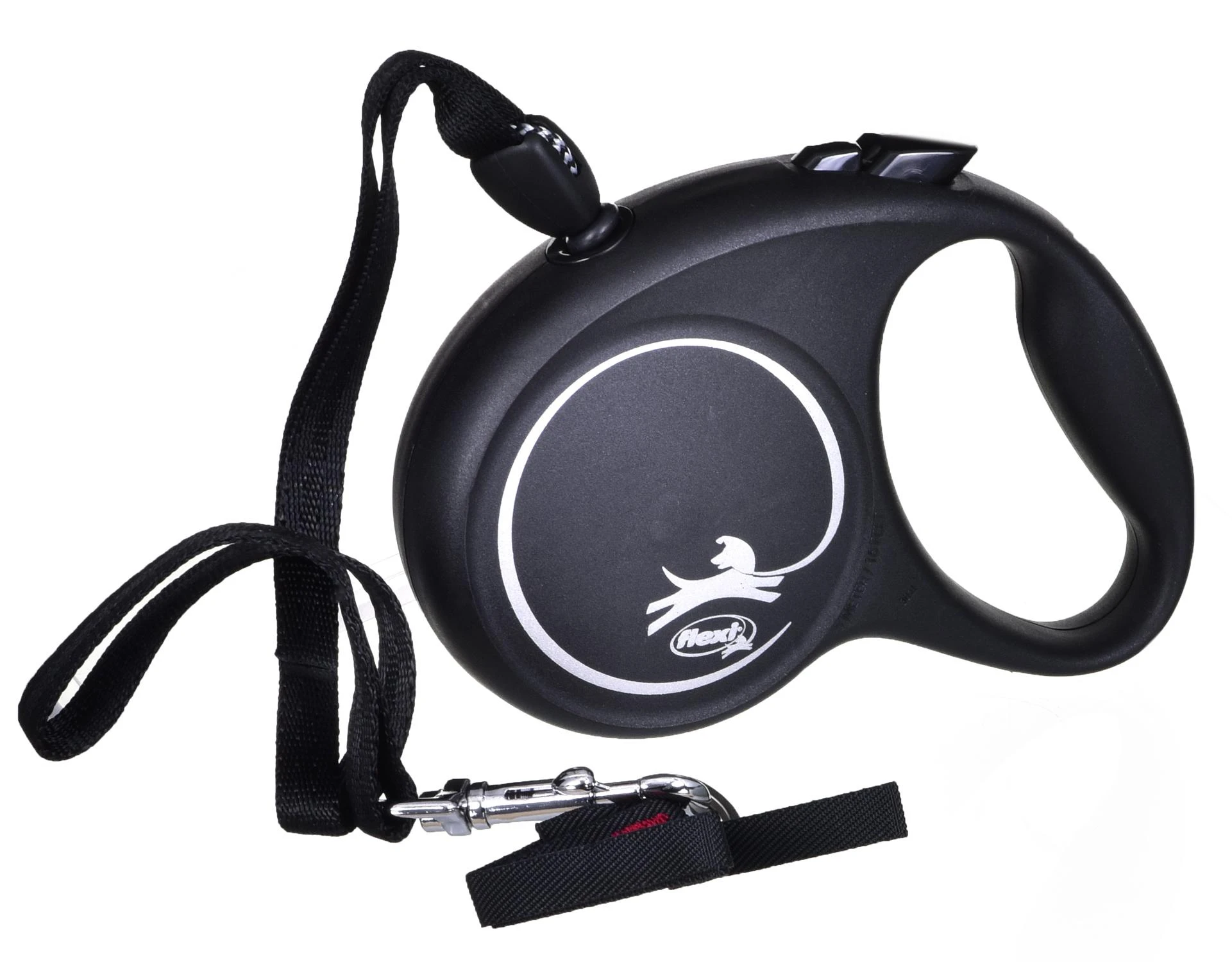 Flexi Black Design M pavadėlis šunims iki 20kg virvinis 5m juodos spalvos