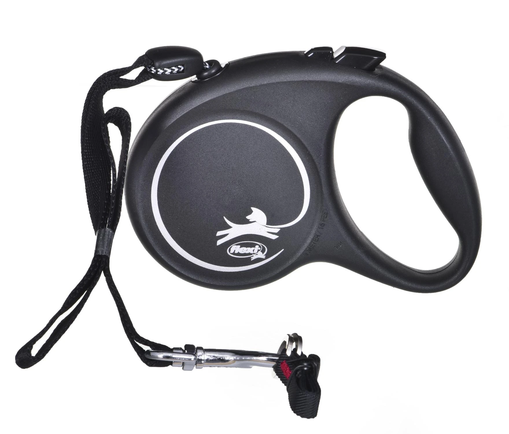 Flexi Black Design M pavadėlis šunims iki 20kg virvinis 5m juodos spalvos
