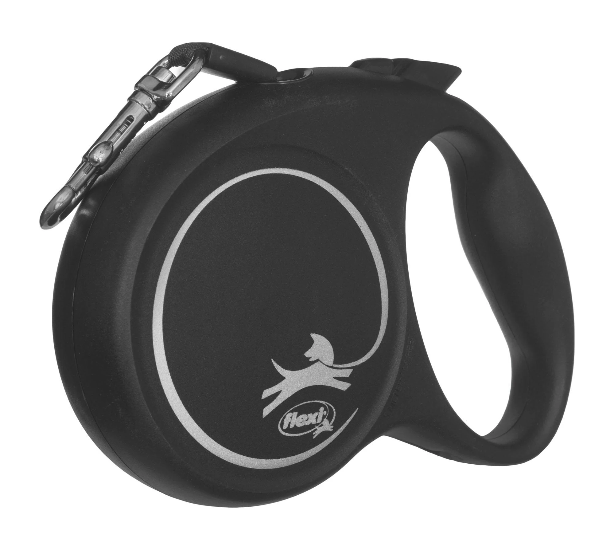 Flexi Black Design M pavadėlis šunims iki 25kg juostinis 5m juodos spalvos