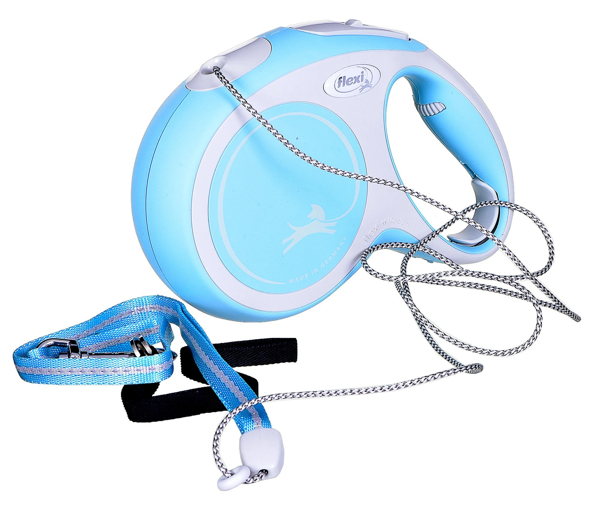 FLEXI Comfort Cord baltas/žydras pavadėlis M-8m 20kg