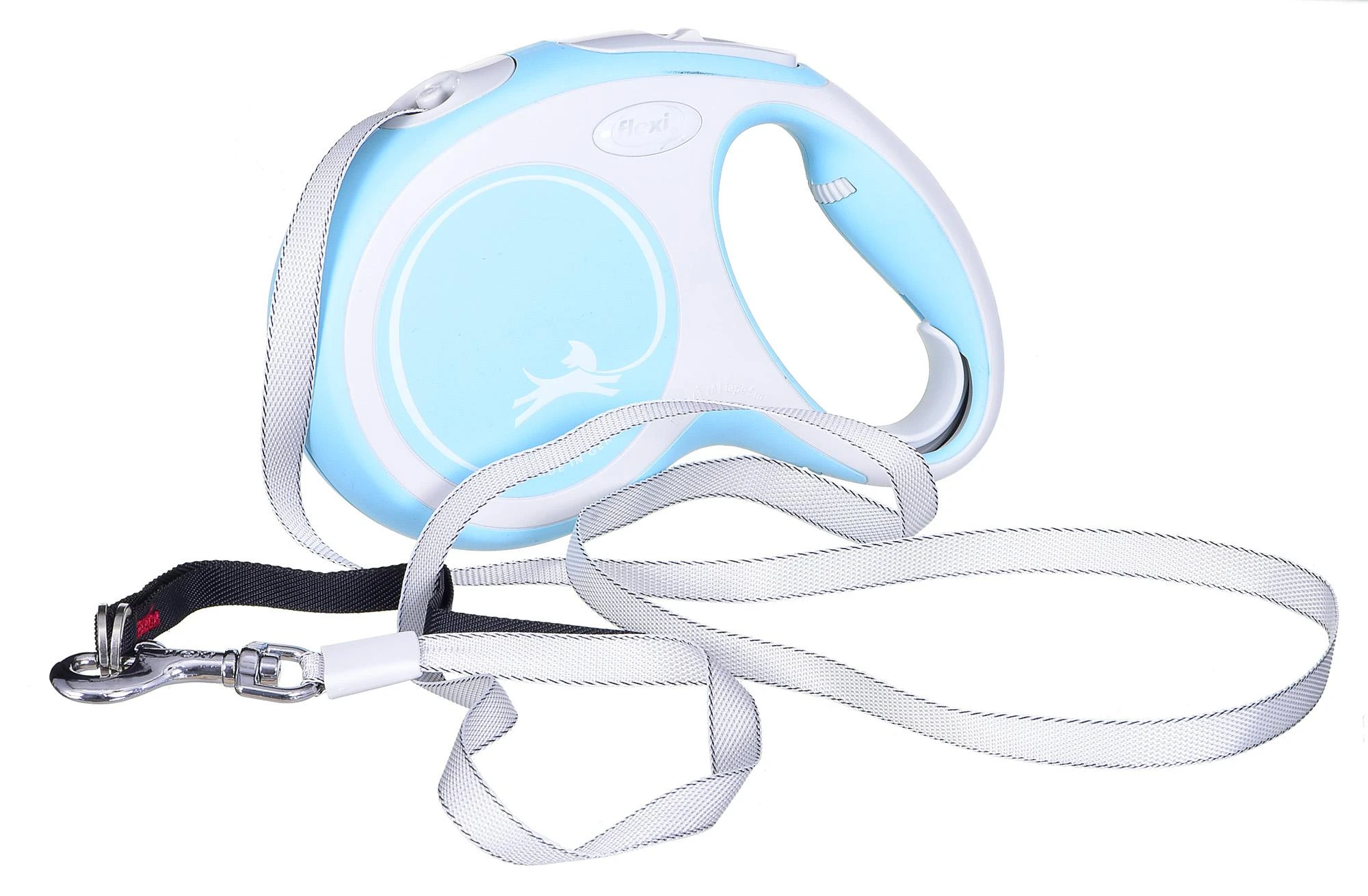 Flexi New Comfort M pavadėlis šunims iki 25kg juostinis 5m žydros spalvos