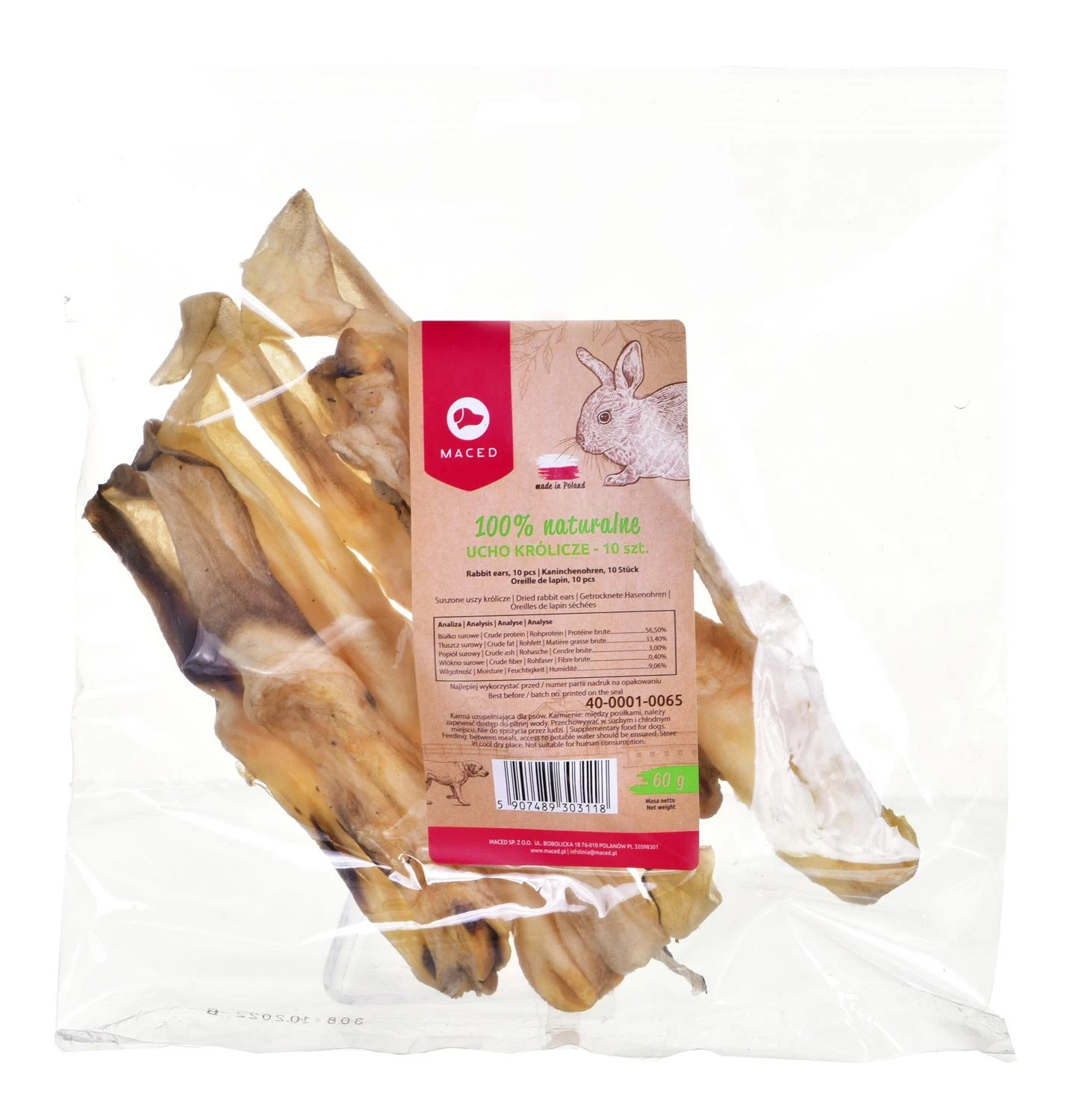 Maced Džiovintos triušio ausys