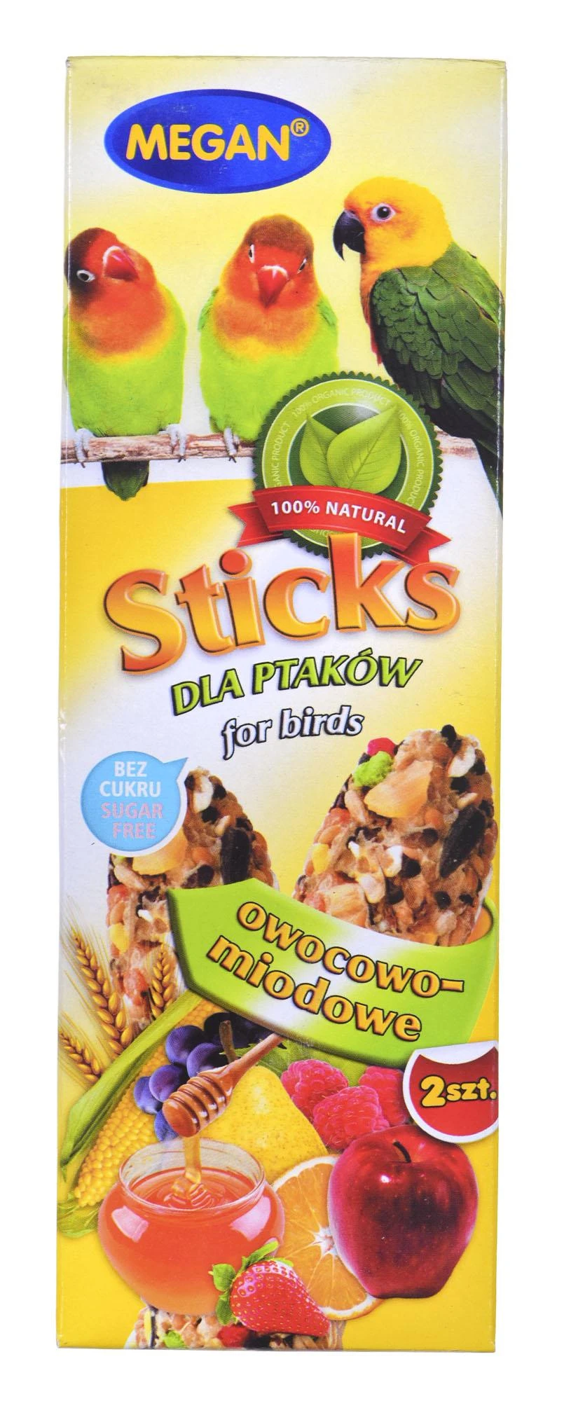 Skanėstas paukščiams Megan, su vaisiais ir medumi, 2 vnt