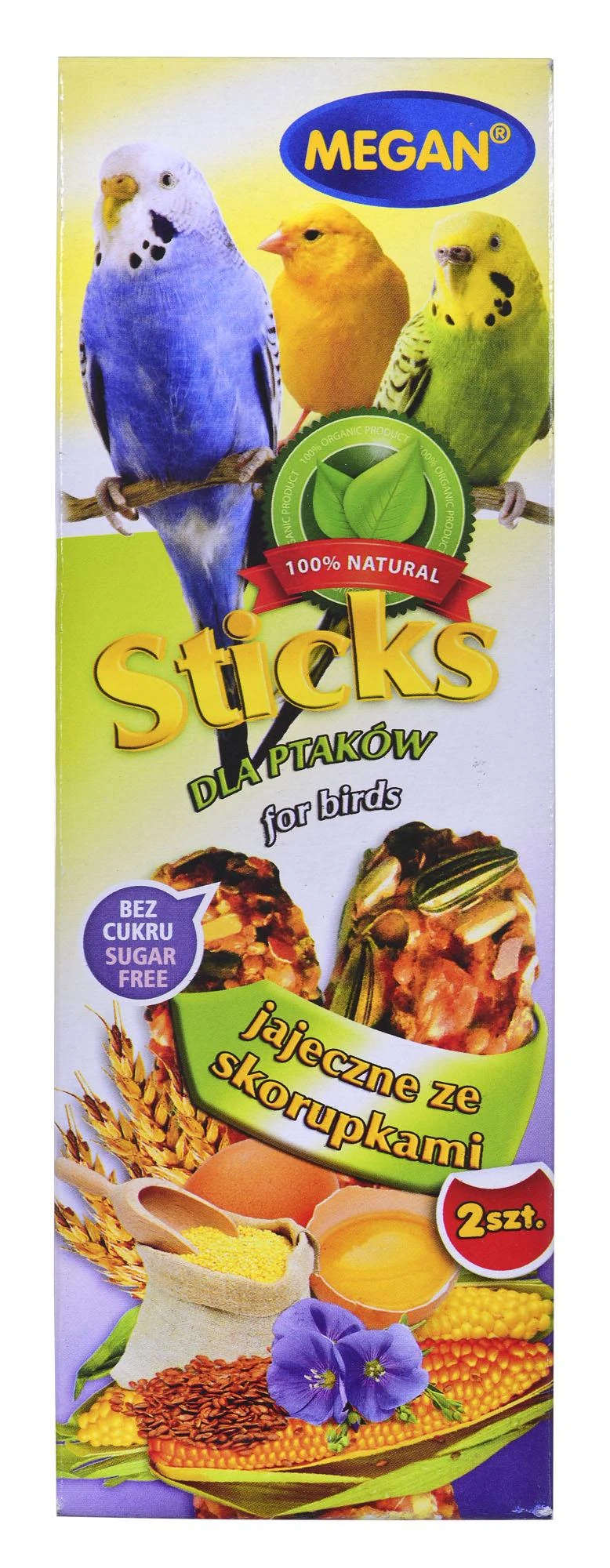 Megan SKANĖSTAS PAUKŠČIAMS SU KIAUŠINIO LUKŠTU 2 VNT