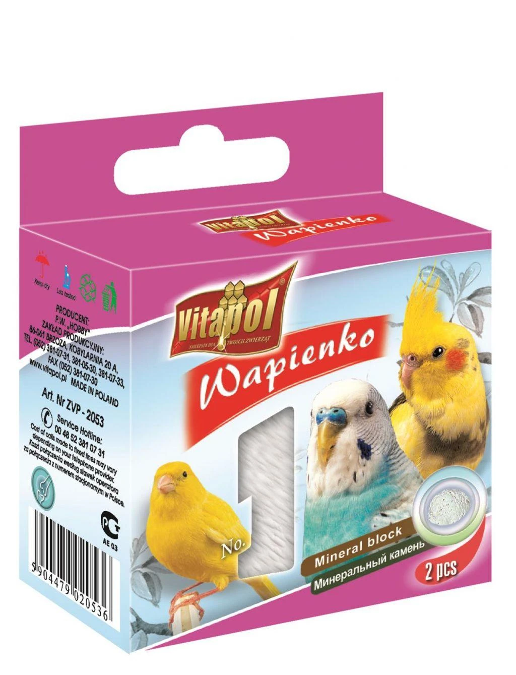 None Vitapol natūralus mineralinis akmuo paukščiams (2 vnt) 35g
