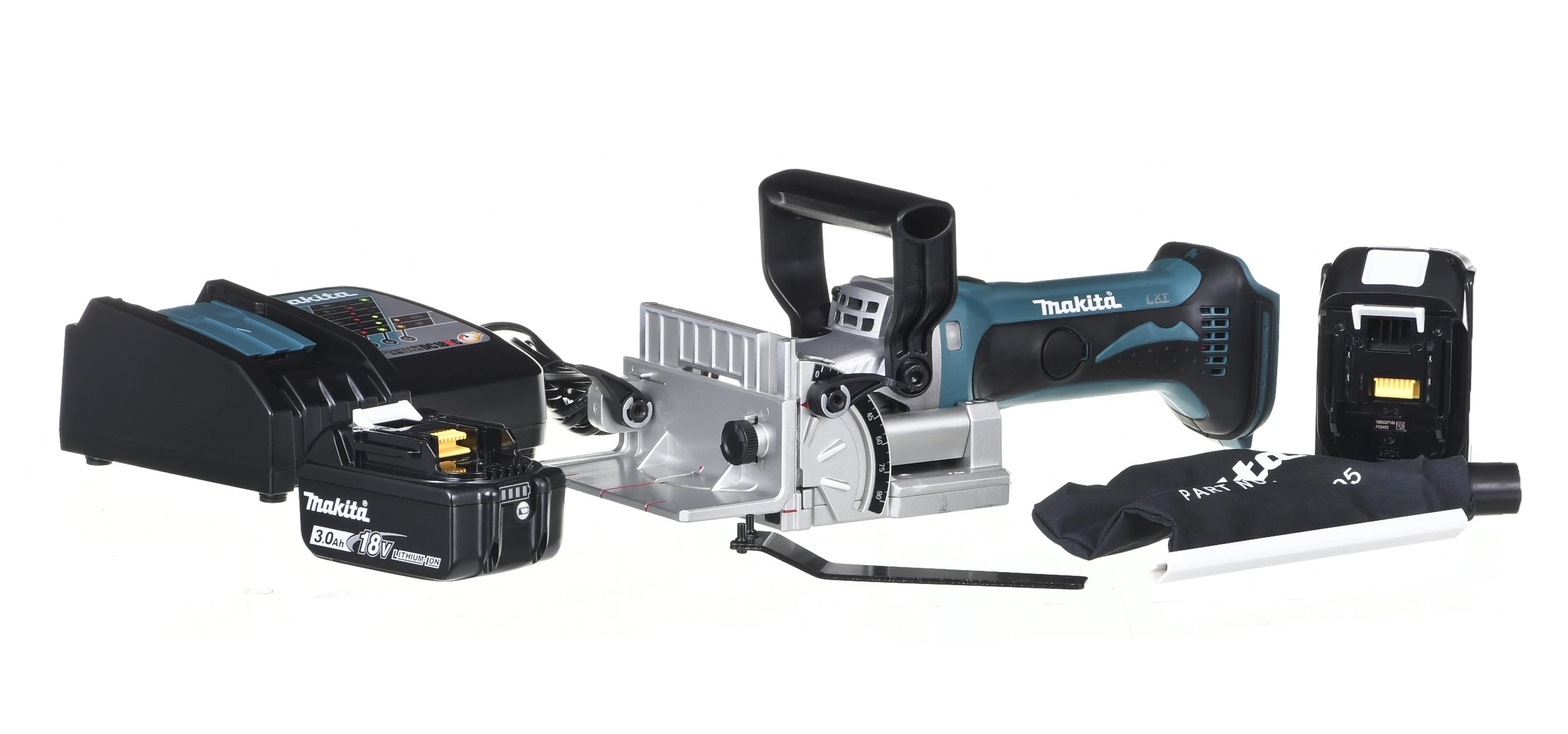 MAKITA SUJUNGIMO GRUPĖ / LAMINATORIUS 18V‐2 x 3.0Ah lagaminas MAKPAC DPJ180RFJ freza