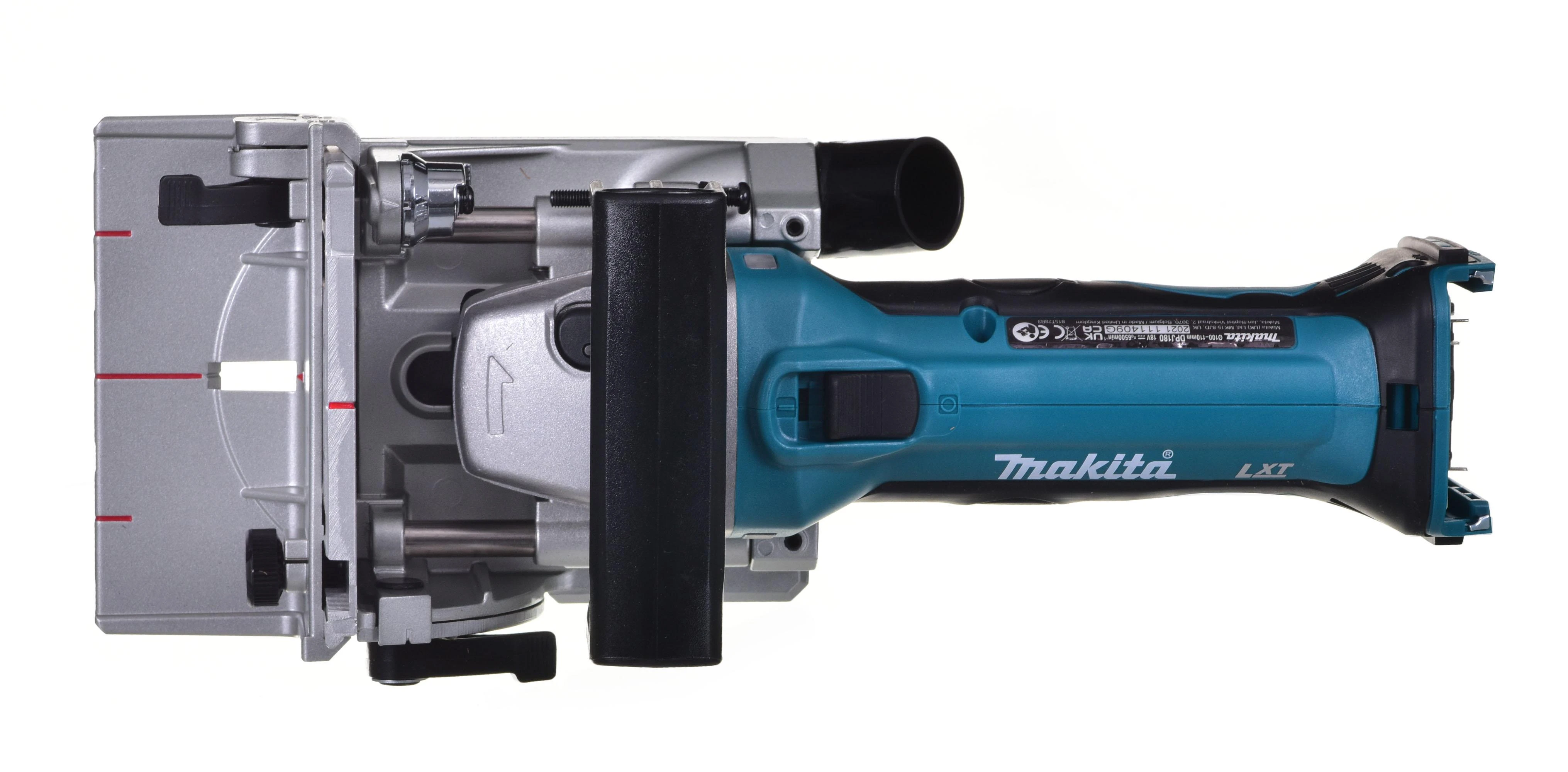 Akumuliatorinė sujungimų freza Makita DPJ180Z, 18 V Li-ion, Be akumuliatorių ir kroviklio