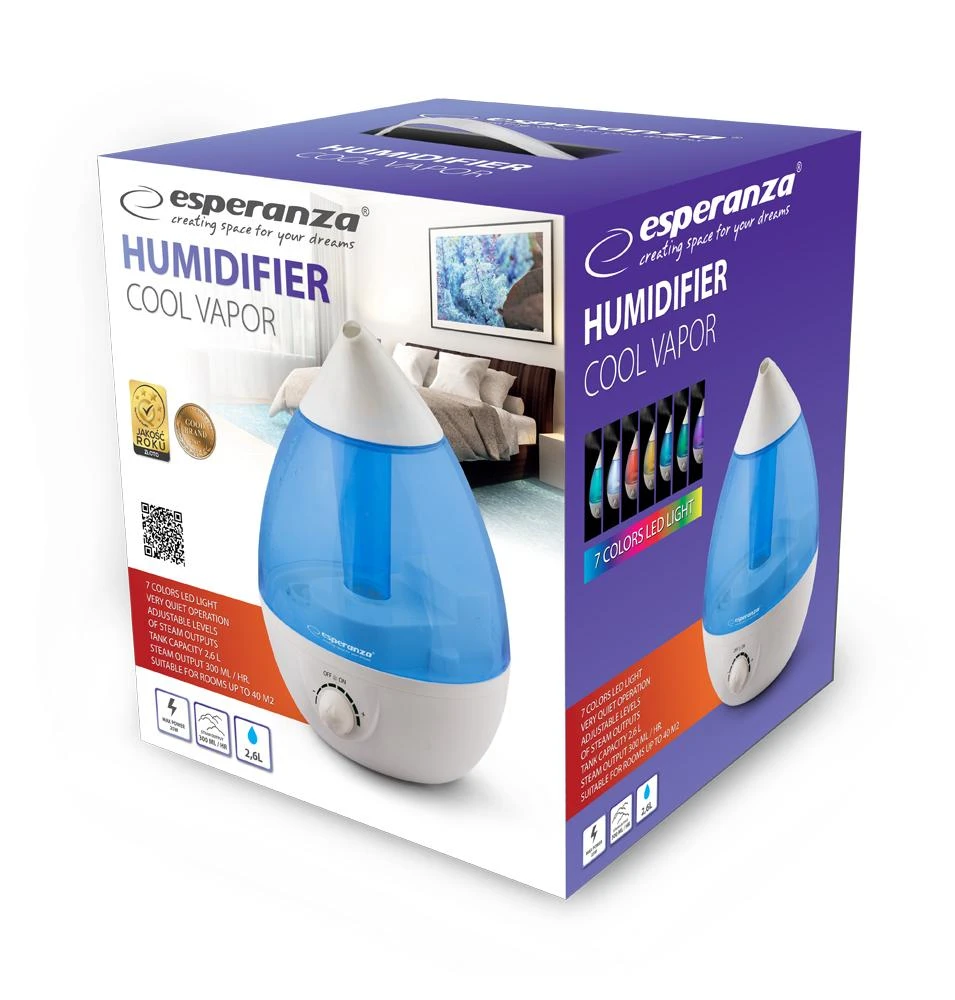 Drėkintuvas ESPERANZA EHA005 - 5901299954348 ESPERANZA EHA005 COOL VAPOR - Humidifier 2.6l.