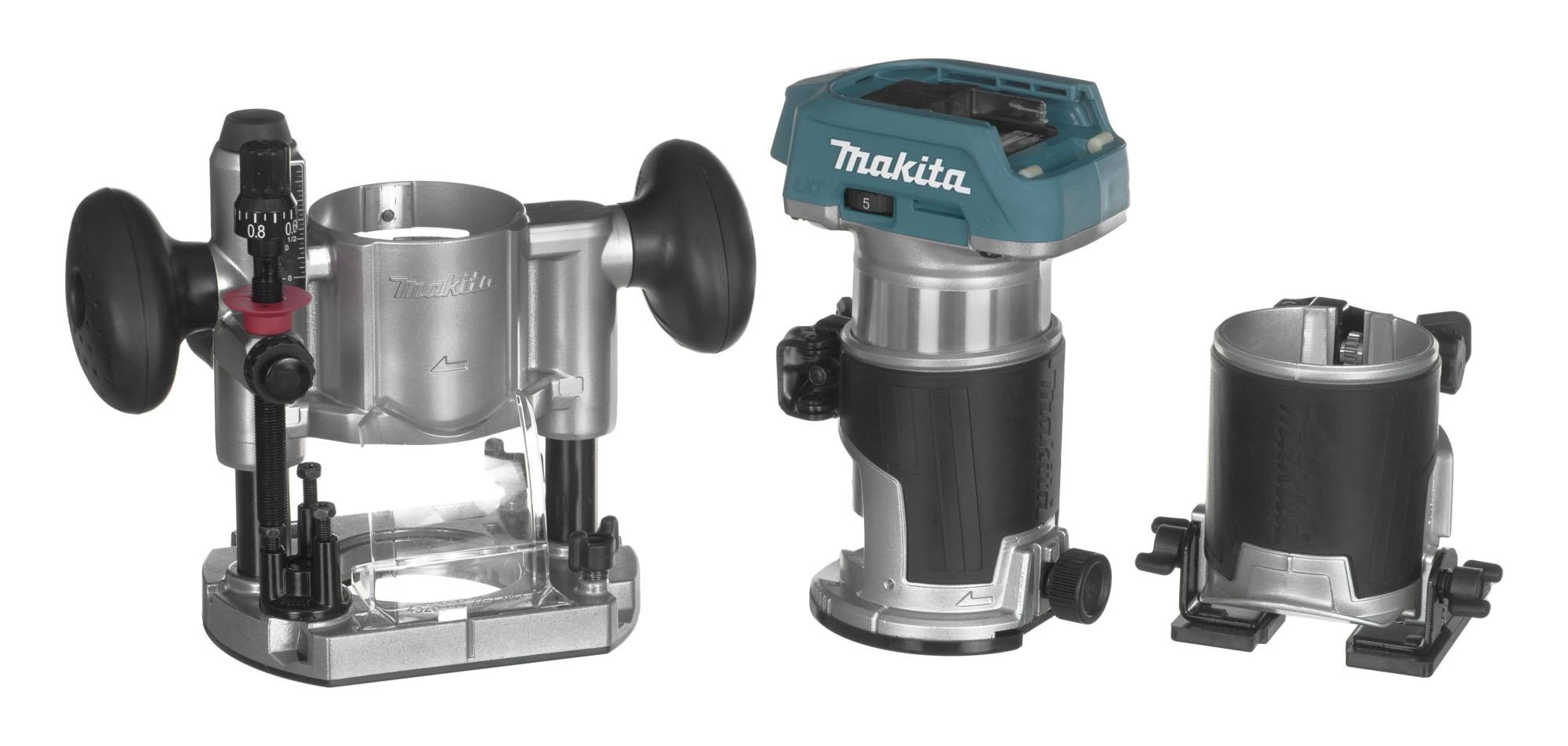 KRAŠTŲ FREŽUOJA MAKITA 18V 2x5,0Ah PRIEDAI MAKPAC DRT50RTJX2