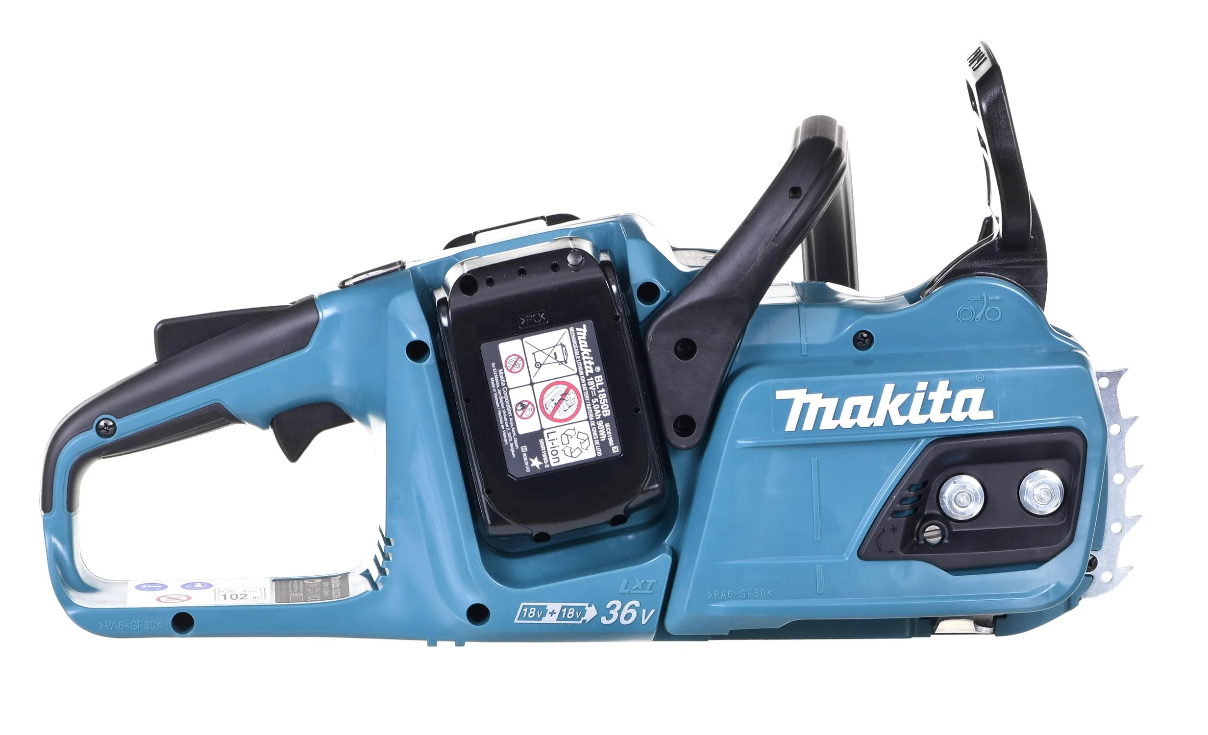 Grandininis pjūklas Makita DUC355PT2; 2x18 V; 2x5,0 Ah akum.; 35 cm juosta