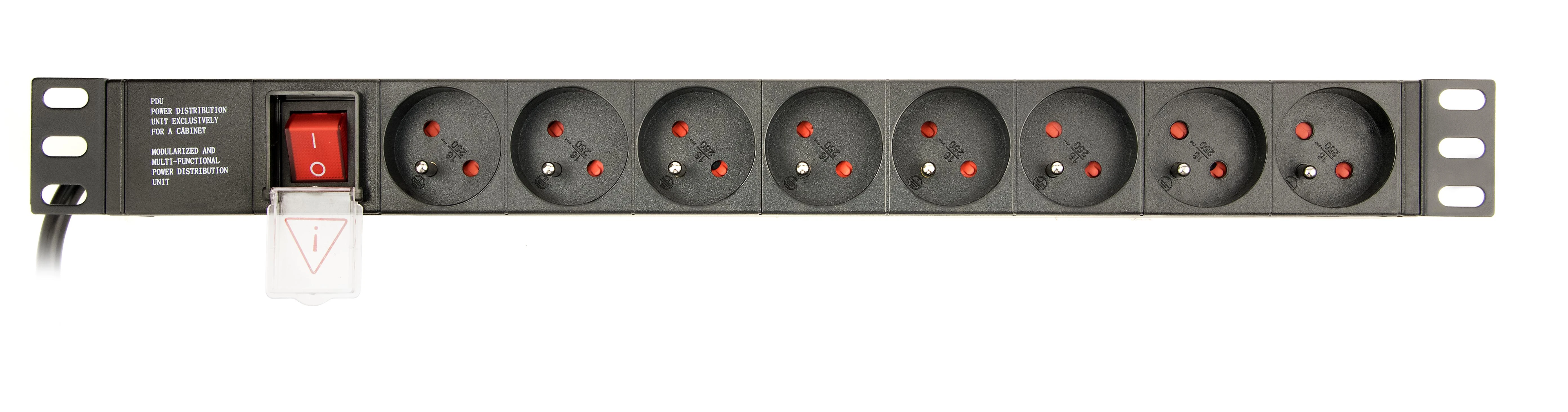 GEMBIRD PDU 8x prancūziškas lizdas 1U 10A 3m C14 kištukas