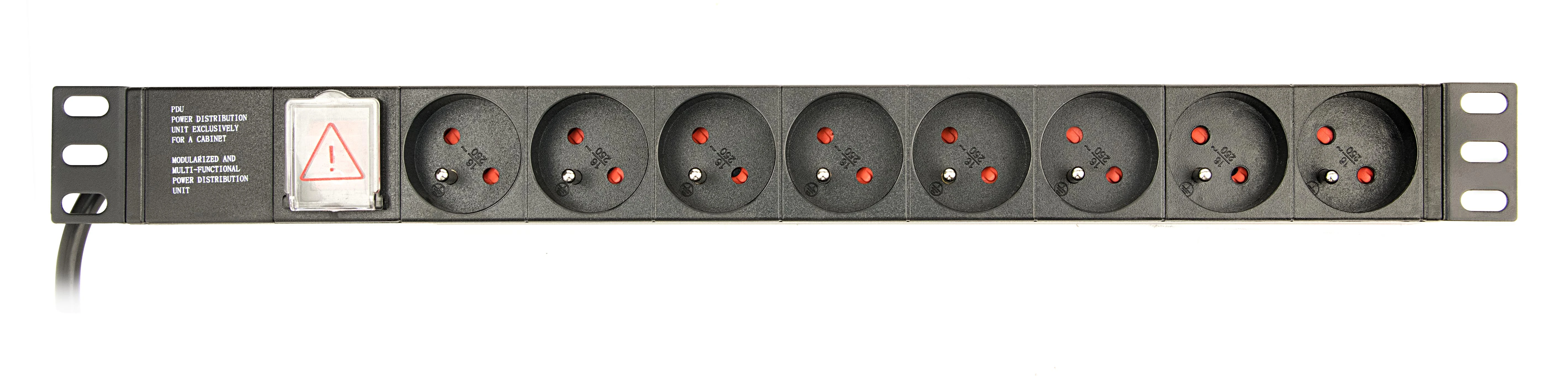 GEMBIRD PDU 8x prancūziškas lizdas 1U 10A 3m C14 kištukas